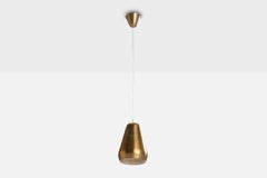 Swedish Designer, Pendant Light, Brass, Sweden, 1950s