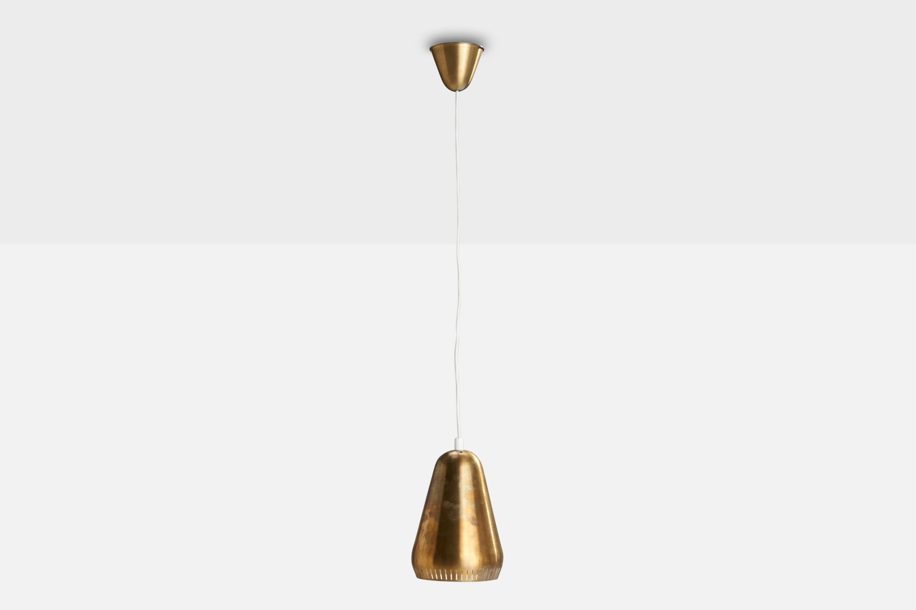 Scandinavo moderno Designer svedese, Lampada a sospensione, Ottone, Svezia, anni '50 in vendita