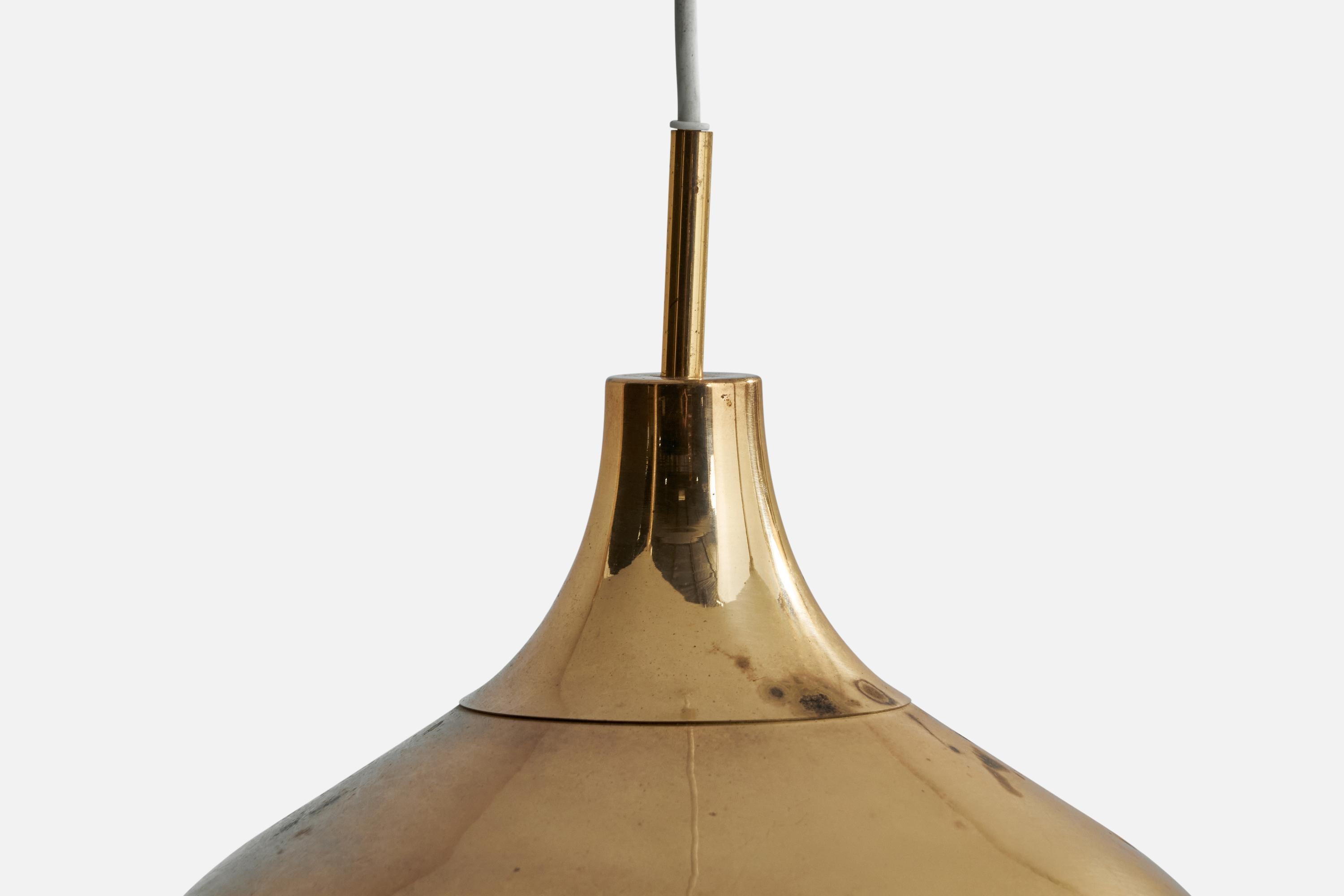 Swedish Designer, Pendant Light, Brass, Sweden, 1950s In Good Condition For Sale In High Point, NC