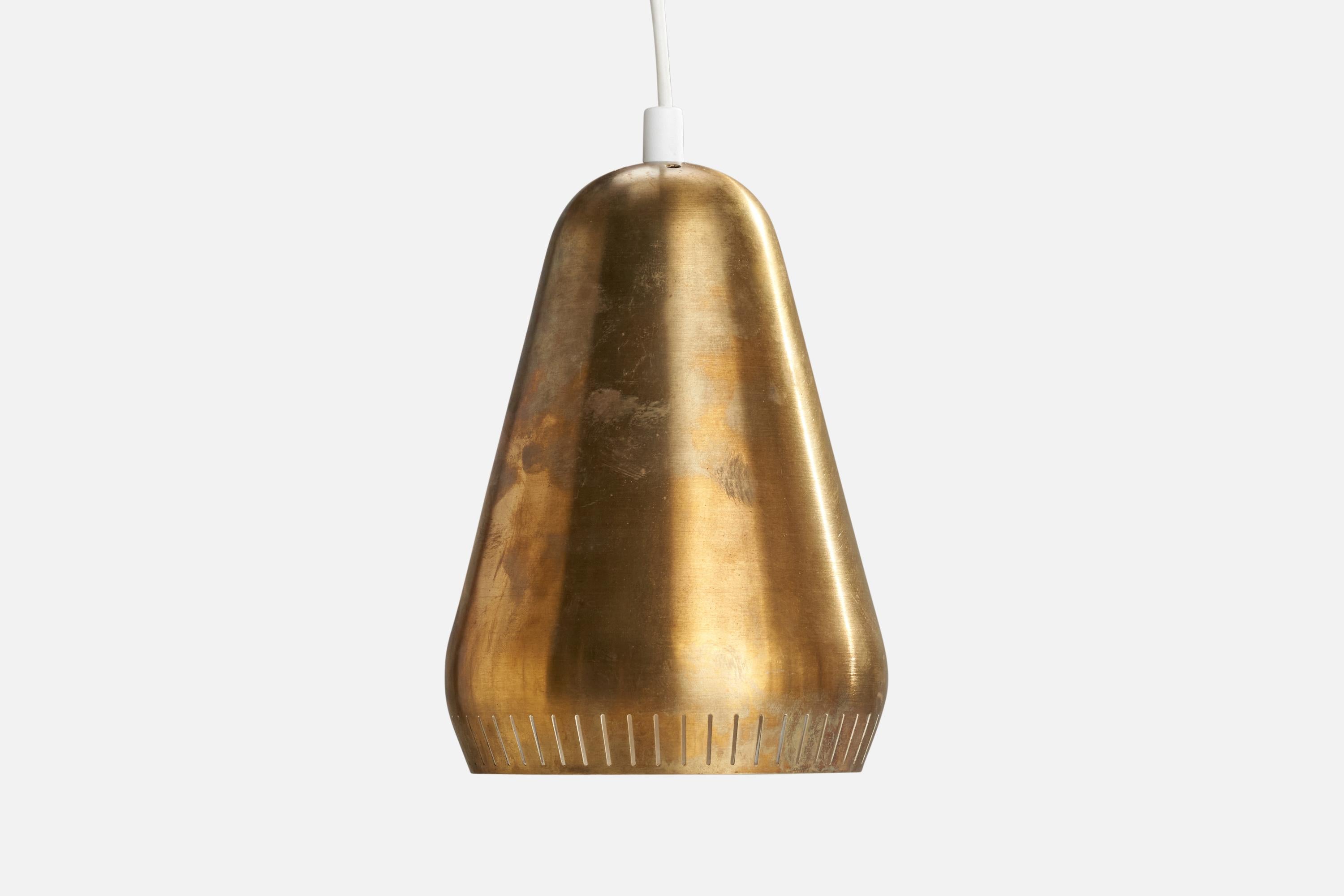 Svedese Designer svedese, Lampada a sospensione, Ottone, Svezia, anni '50 in vendita