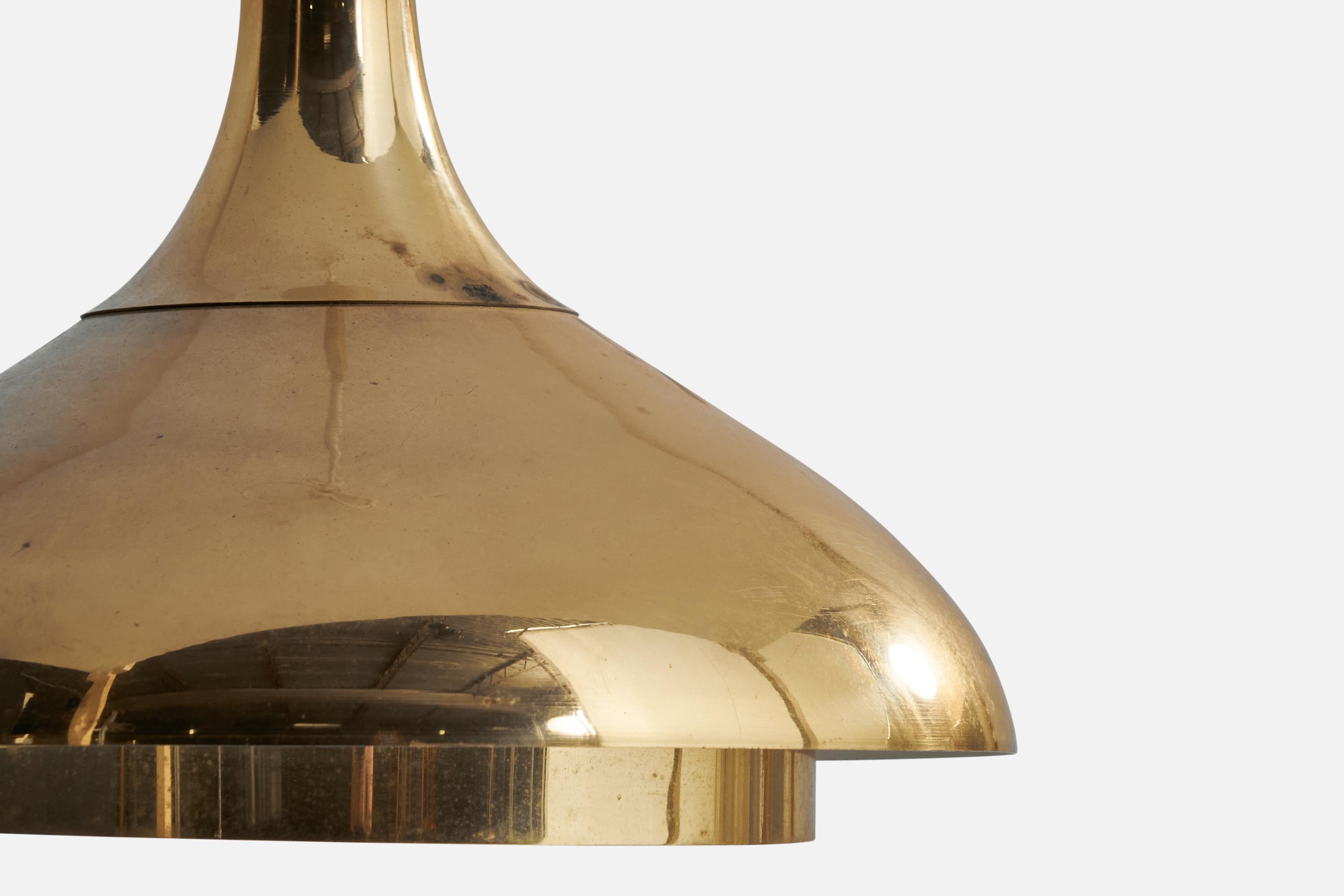 Mid-20th Century Swedish Designer, Pendant Light, Brass, Sweden, 1950s For Sale