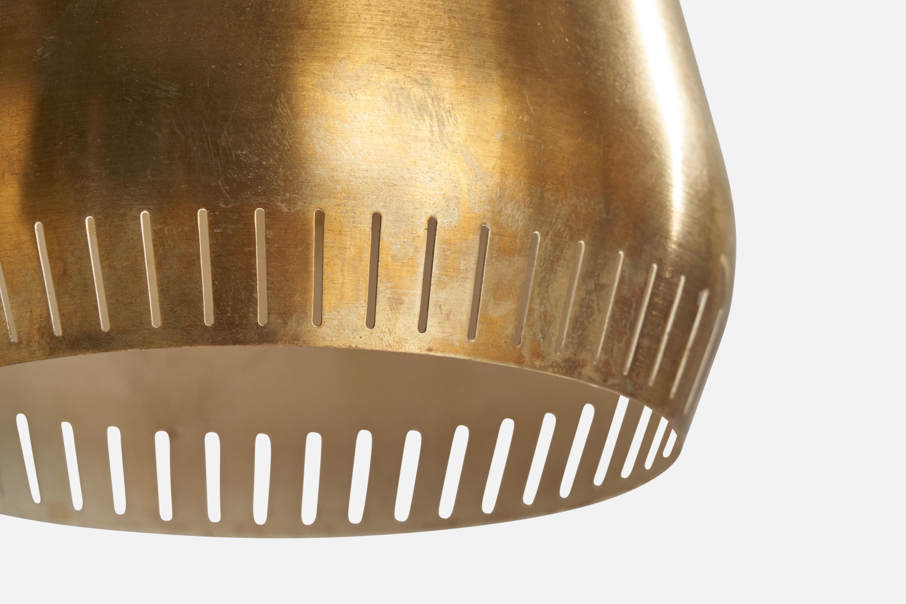 Designer svedese, Lampada a sospensione, Ottone, Svezia, anni '50 In condizioni buone in vendita a High Point, NC