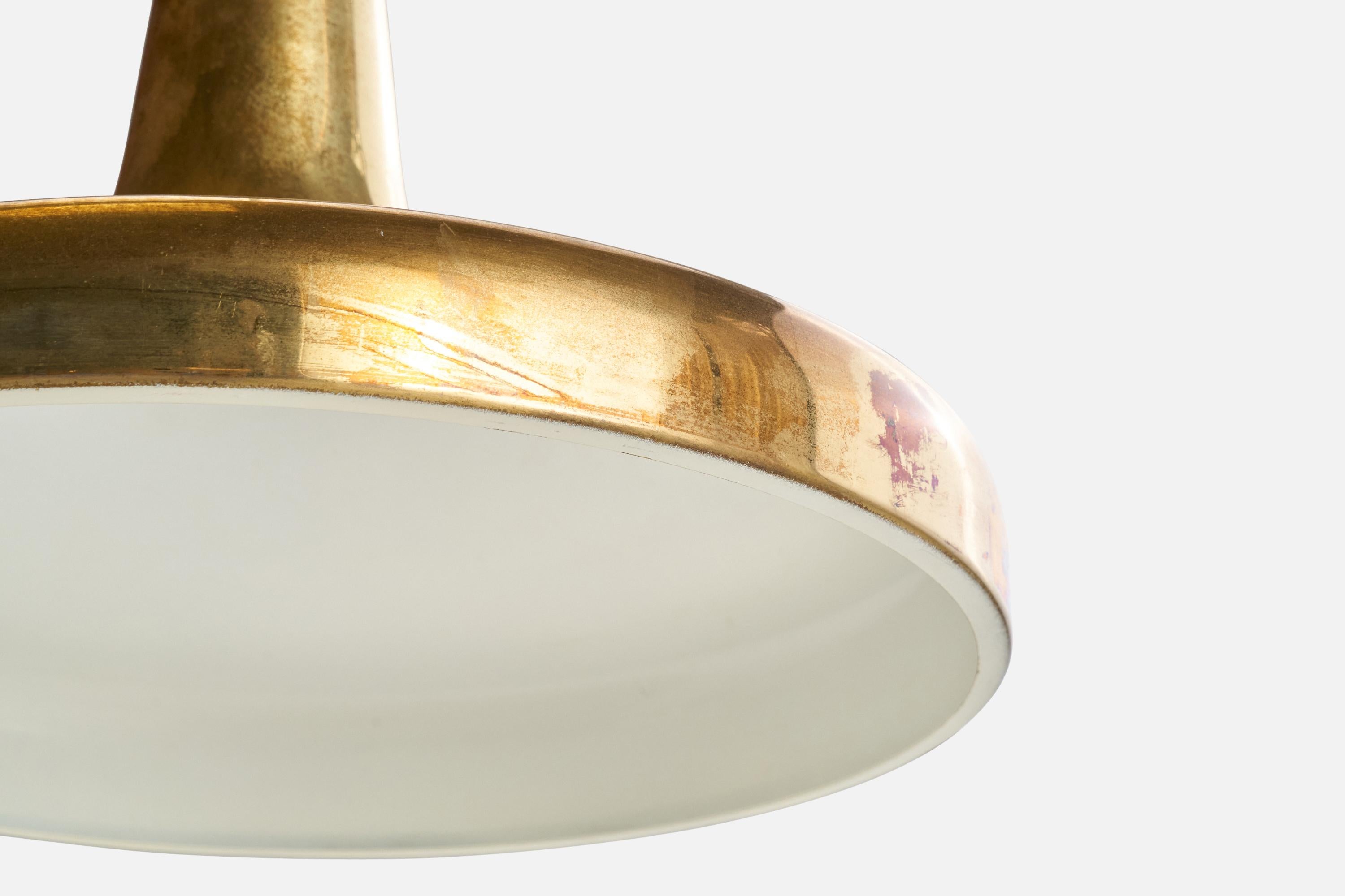 Designer svedese, Lampada a sospensione, Ottone, Svezia, anni '50 in vendita 3