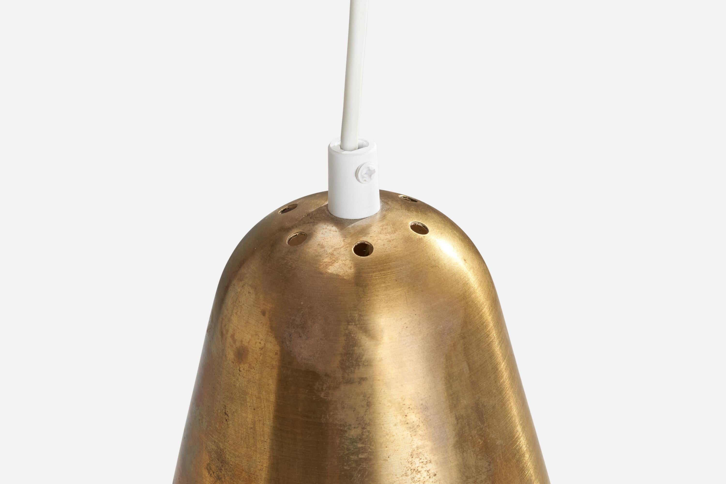 Designer svedese, Lampada a sospensione, Ottone, Svezia, anni '50 in vendita 1