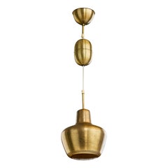 Swedish Designer, Pendant Light, Brass, Sweden, 1950s