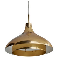 Vintage Swedish Designer, Pendant Light, Brass, Sweden, 1950s