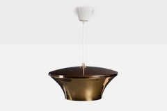 Swedish Designer, Pendant Light, Brass, Sweden, 1960s
