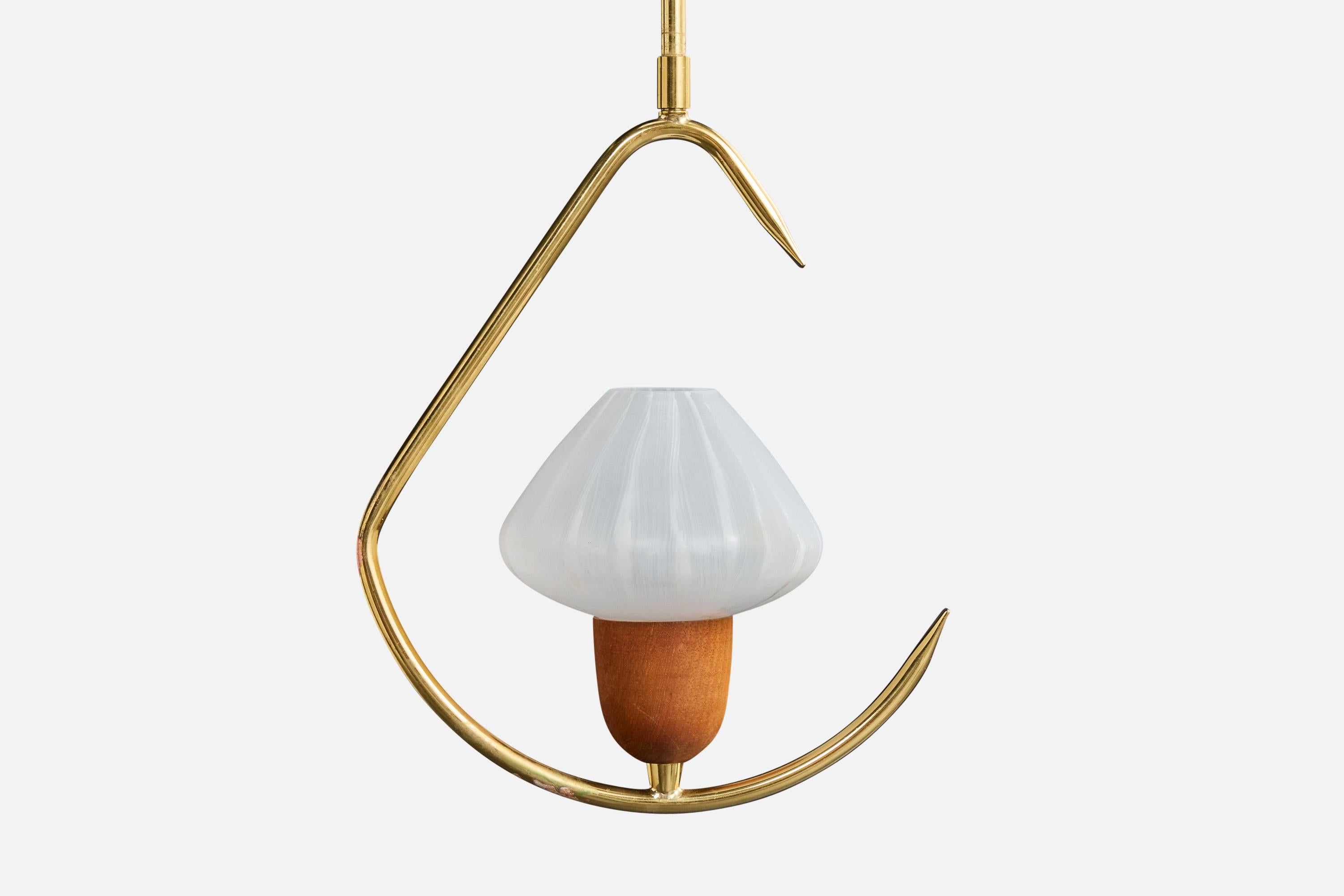 Design/One, Design-Light, laiton, teck, verre, Suède, années 1950 État moyen - En vente à High Point, NC