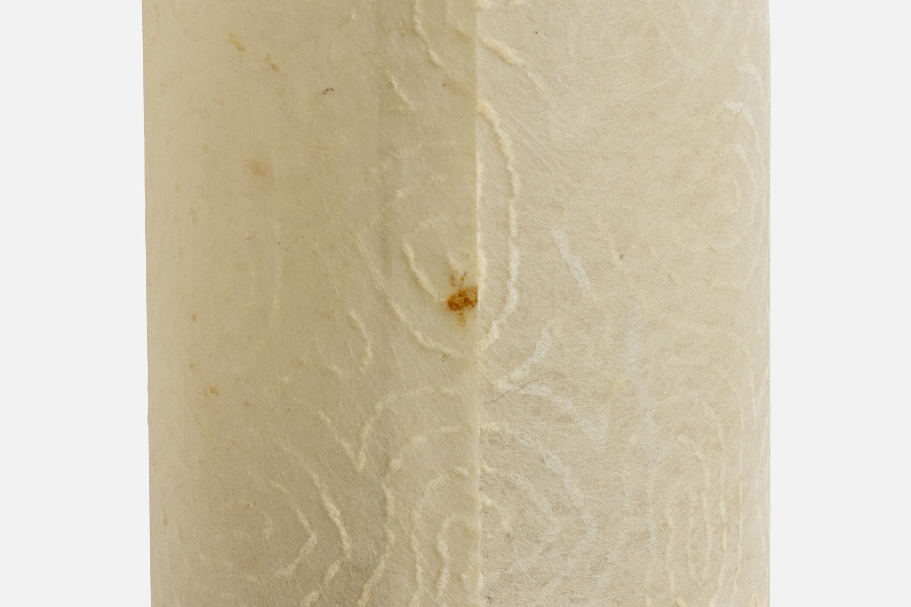 Lampada a sospensione di design svedese, ottone, teak, pergamena, Svezia, anni '50 in vendita 2