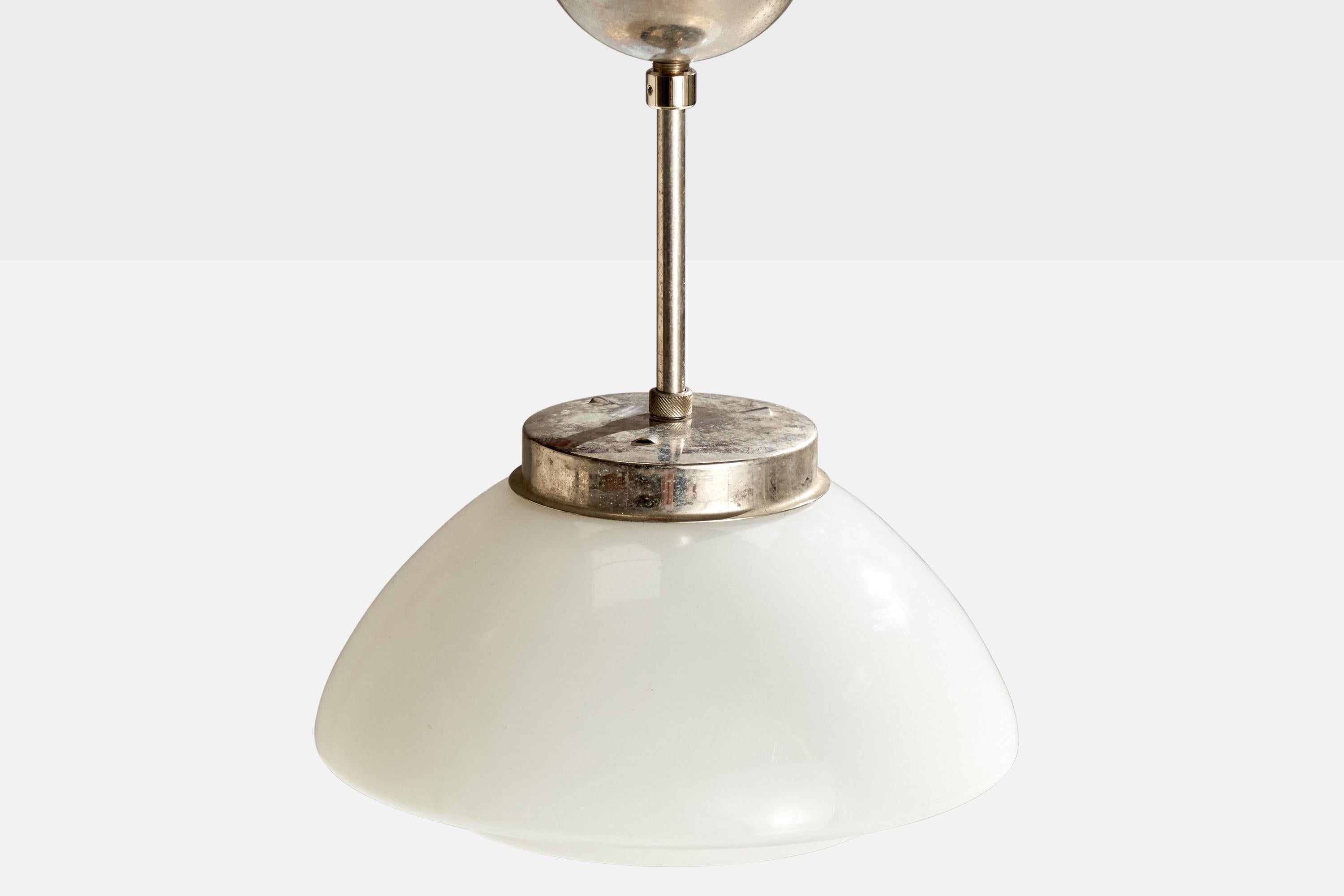 Suédois Designer suédois, suspension, chrome, verre, Suède, années 1930 en vente