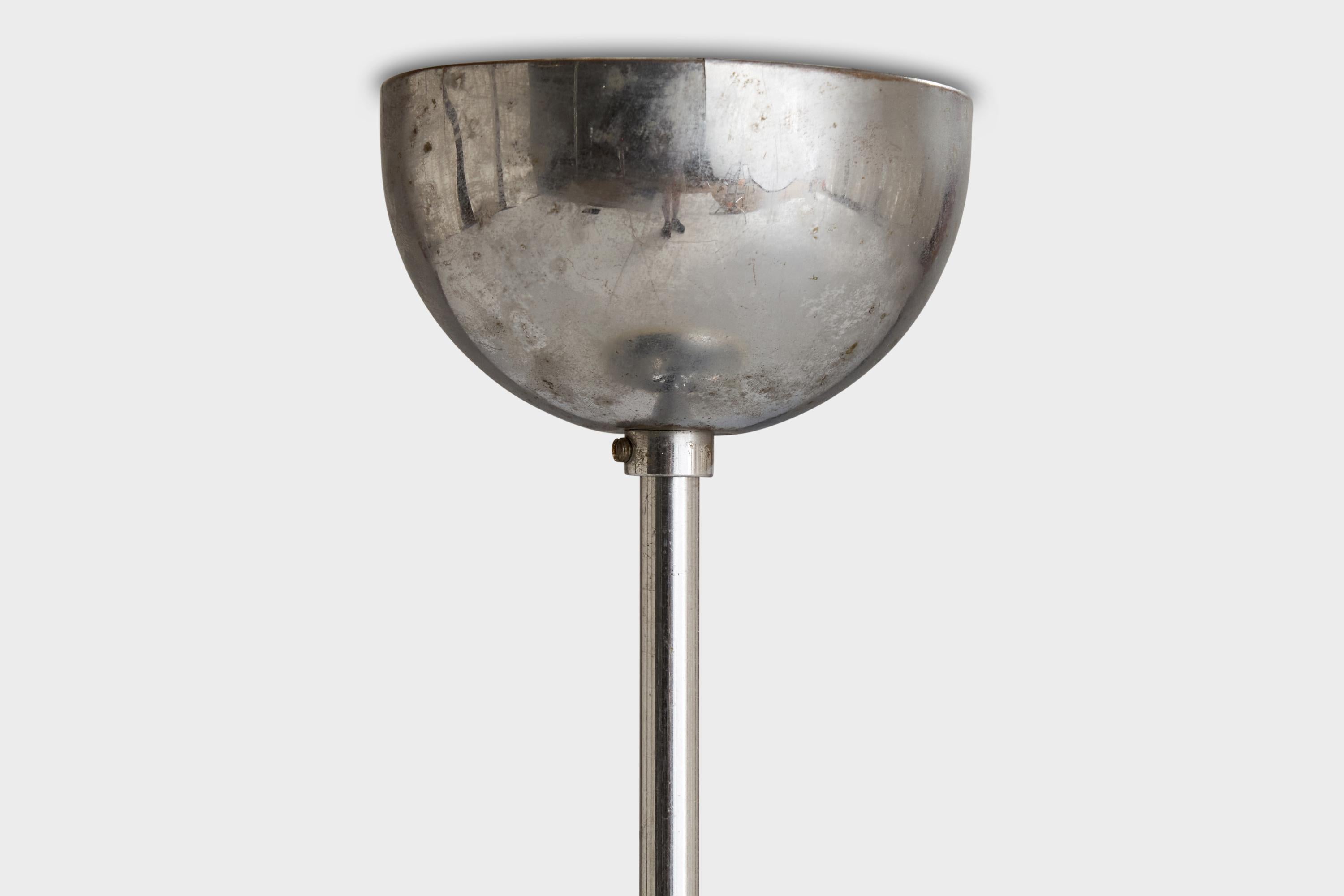 Verre Designer suédois, suspension, chrome, verre, Suède, années 1930 en vente