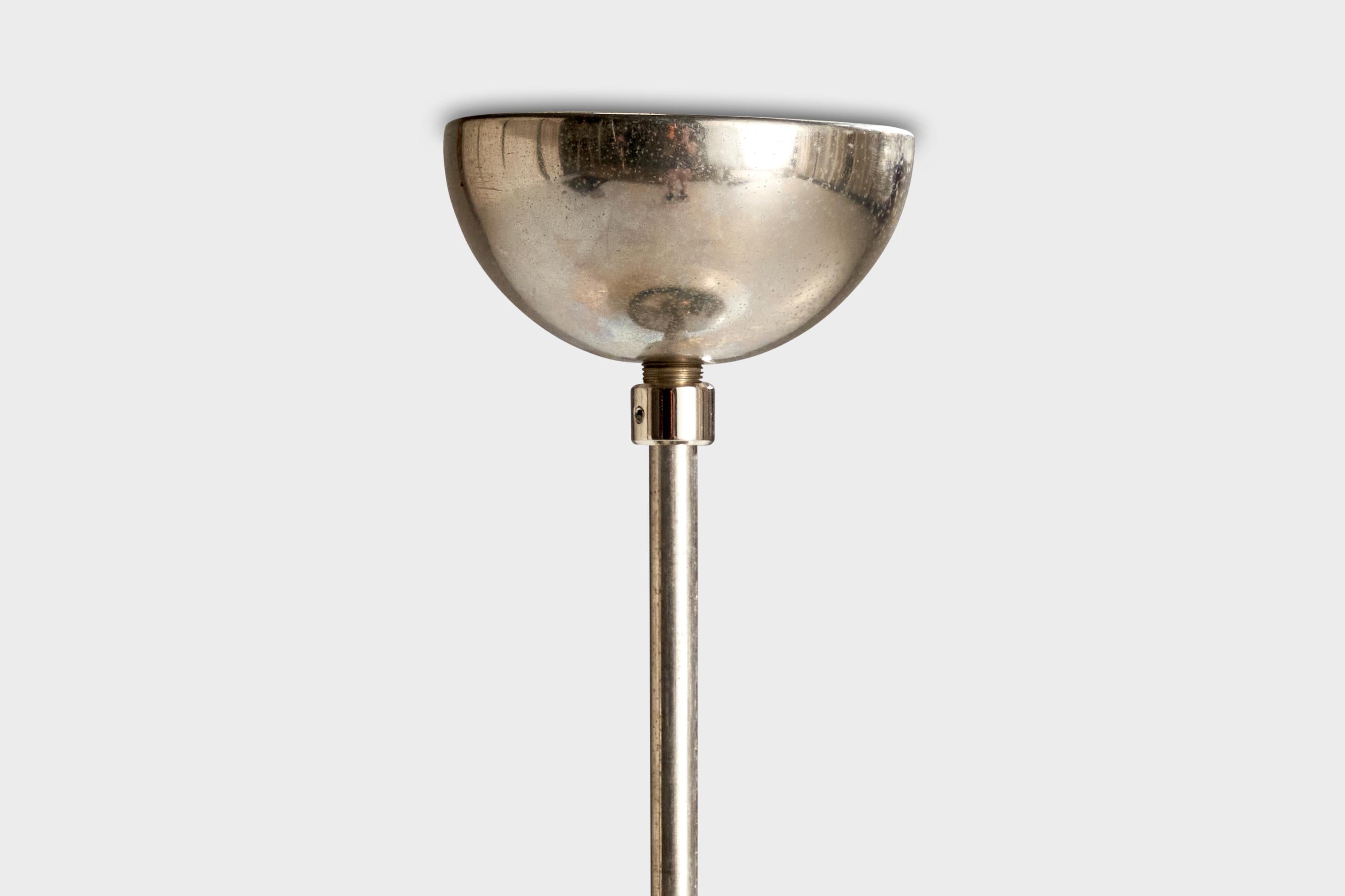Verre Designer suédois, suspension, chrome, verre, Suède, années 1930 en vente