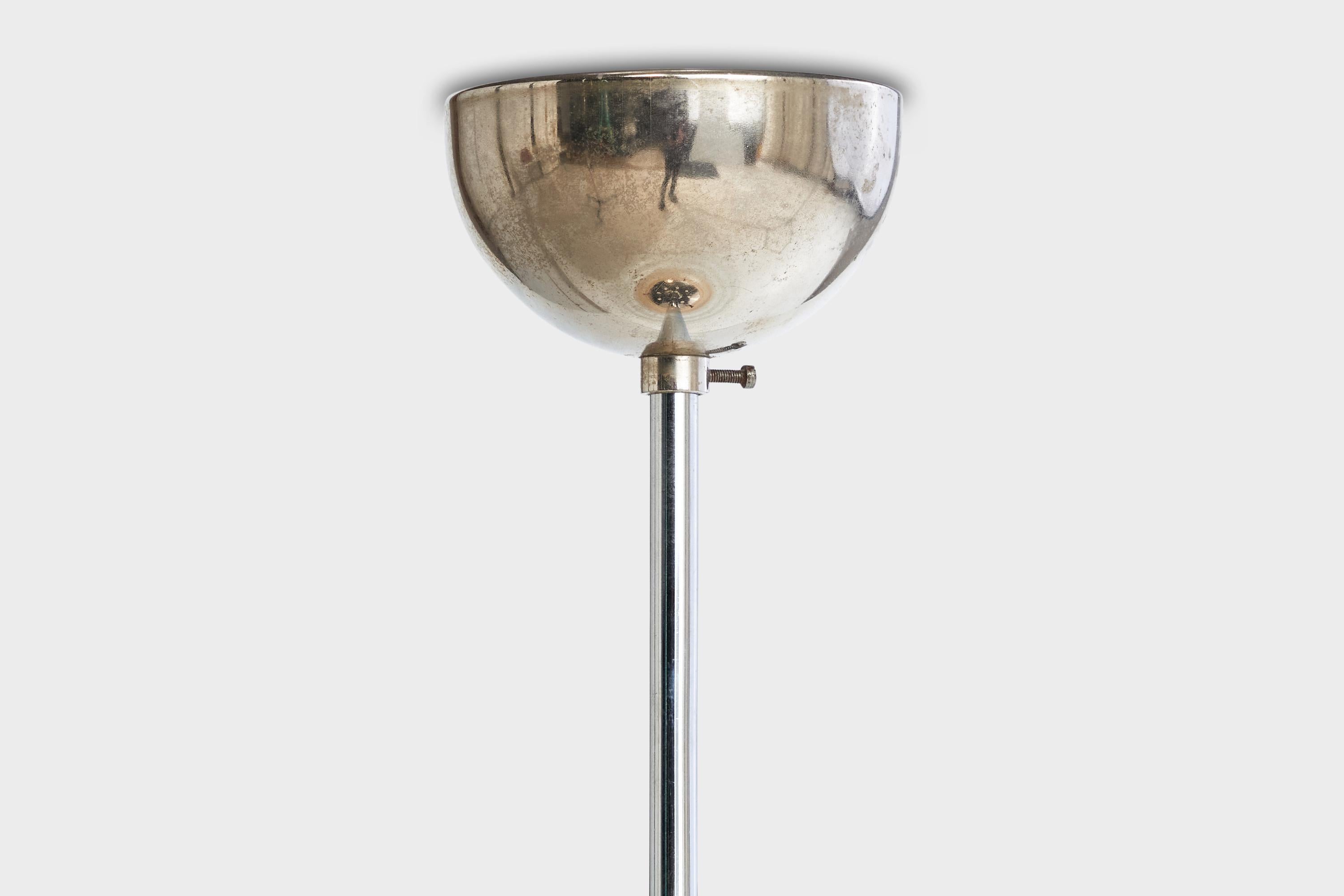 Designer svedese, lampada a sospensione, cromo, vetro, Svezia, anni '30 in vendita 2