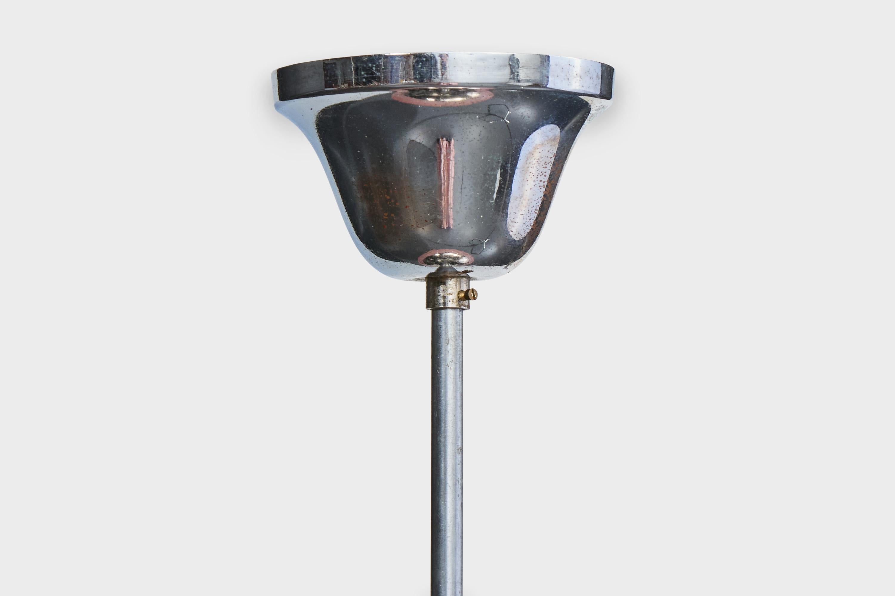 Designer svedese, lampada a sospensione, cromo, vetro, Svezia, anni '30 in vendita 2