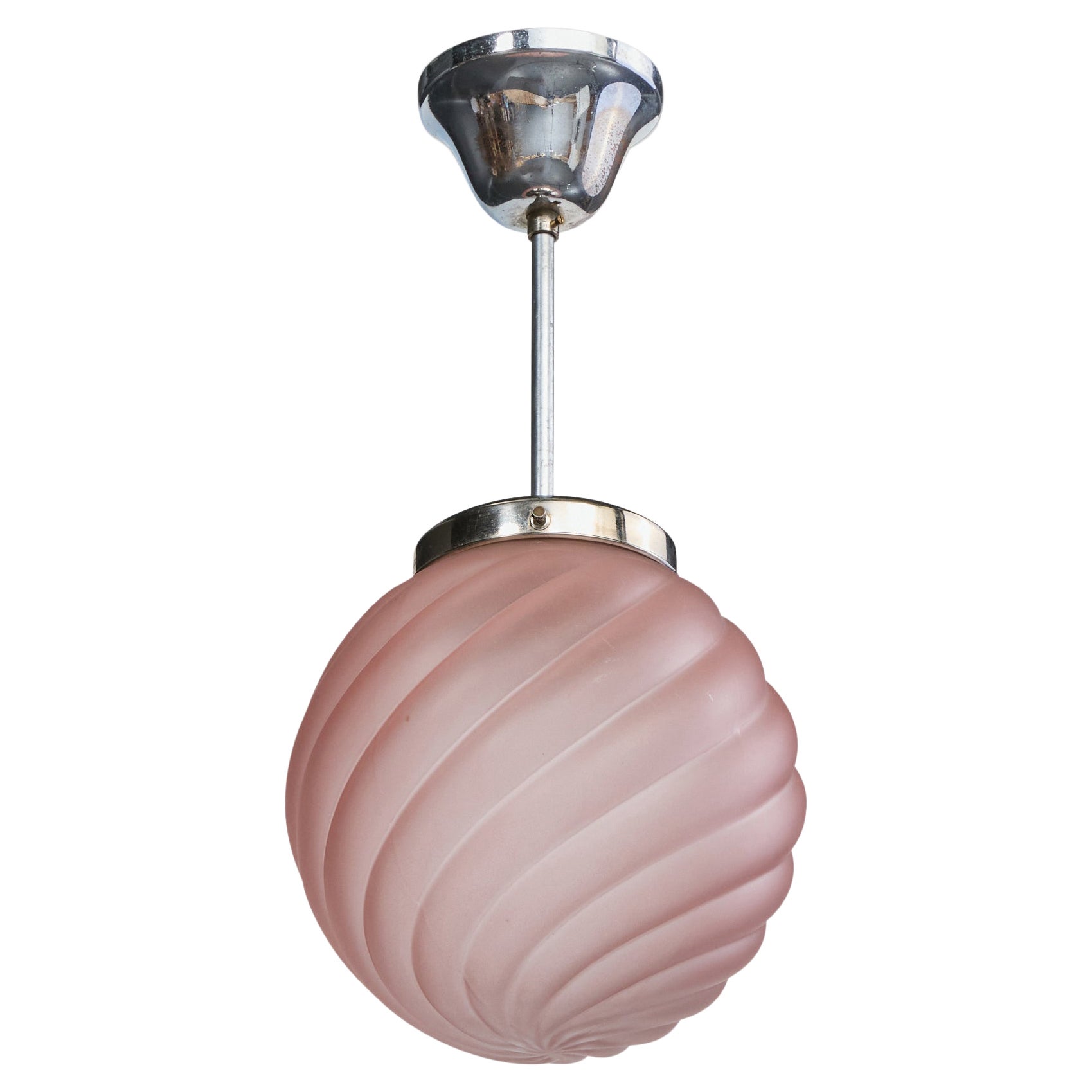 Designer svedese, lampada a sospensione, cromo, vetro, Svezia, anni '30