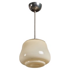 Swedish Designer, Pendant Light, Chrome, Glass, Sweden, 1930s