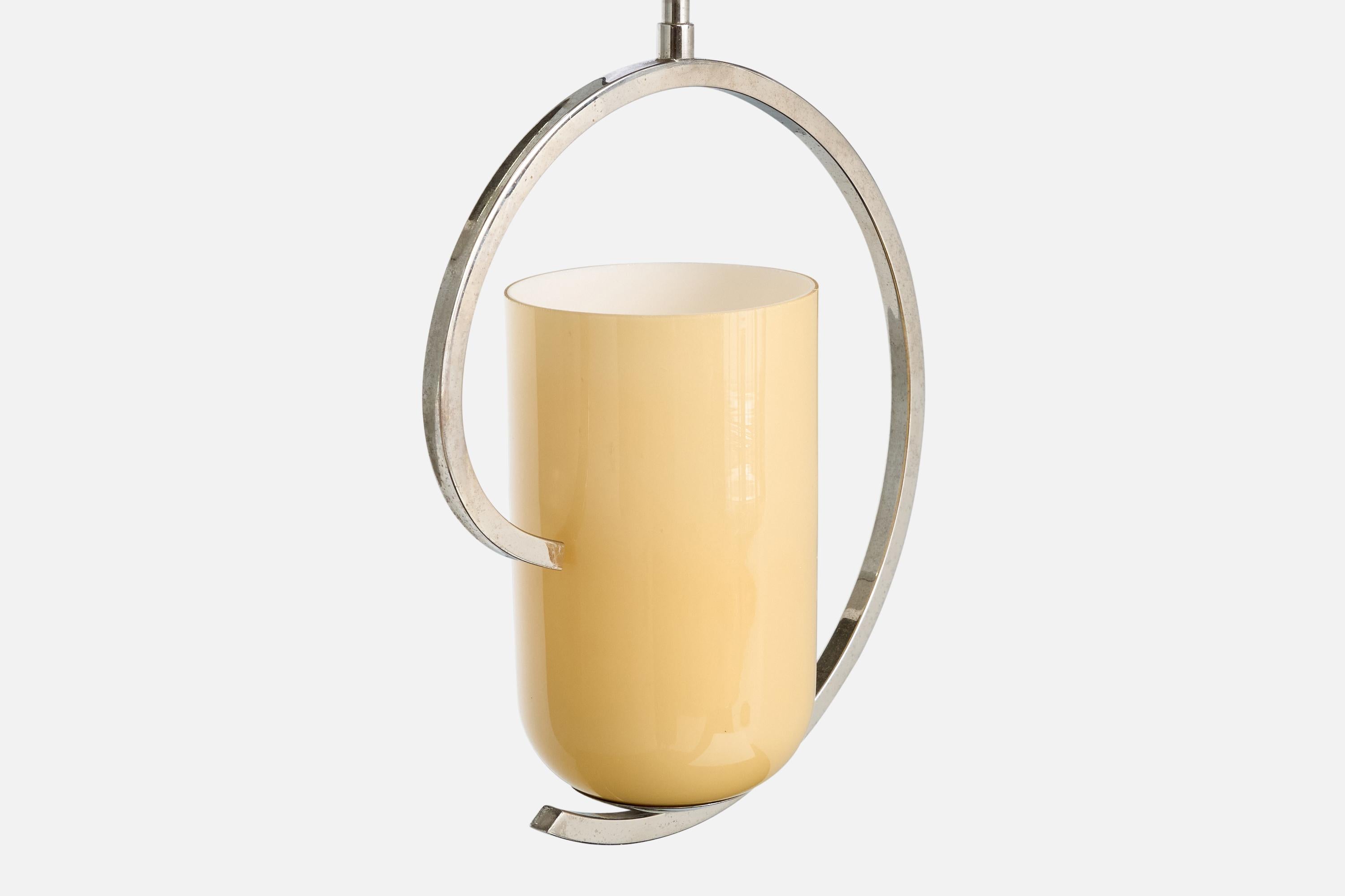 Vetro Designer svedese, lampada a sospensione, cromo, vetro, Svezia, anni '1950 in vendita