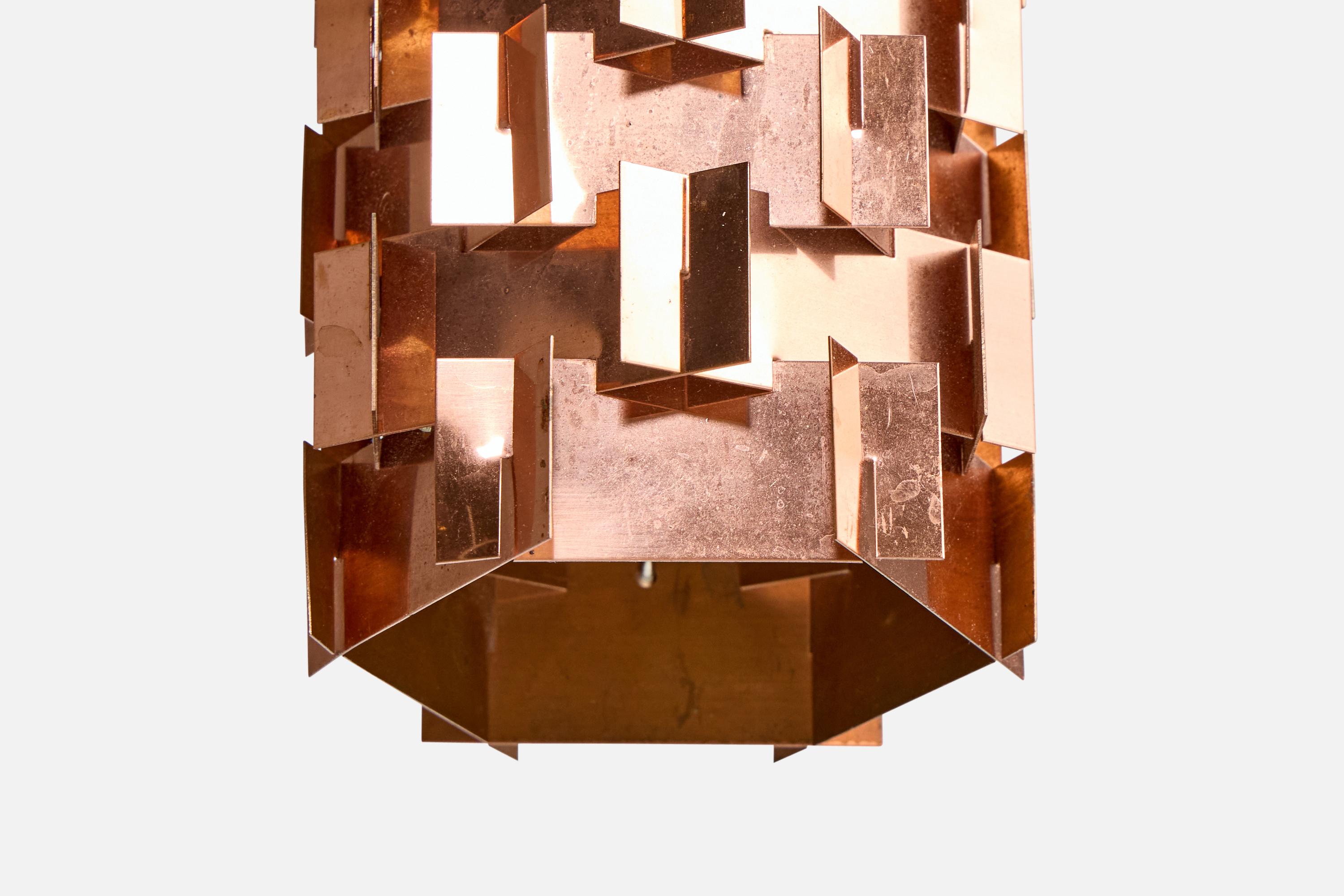 Diseñador sueco, Lámpara colgante, Cobre, Suecia, años 60 en Bueno estado para la venta en High Point, NC