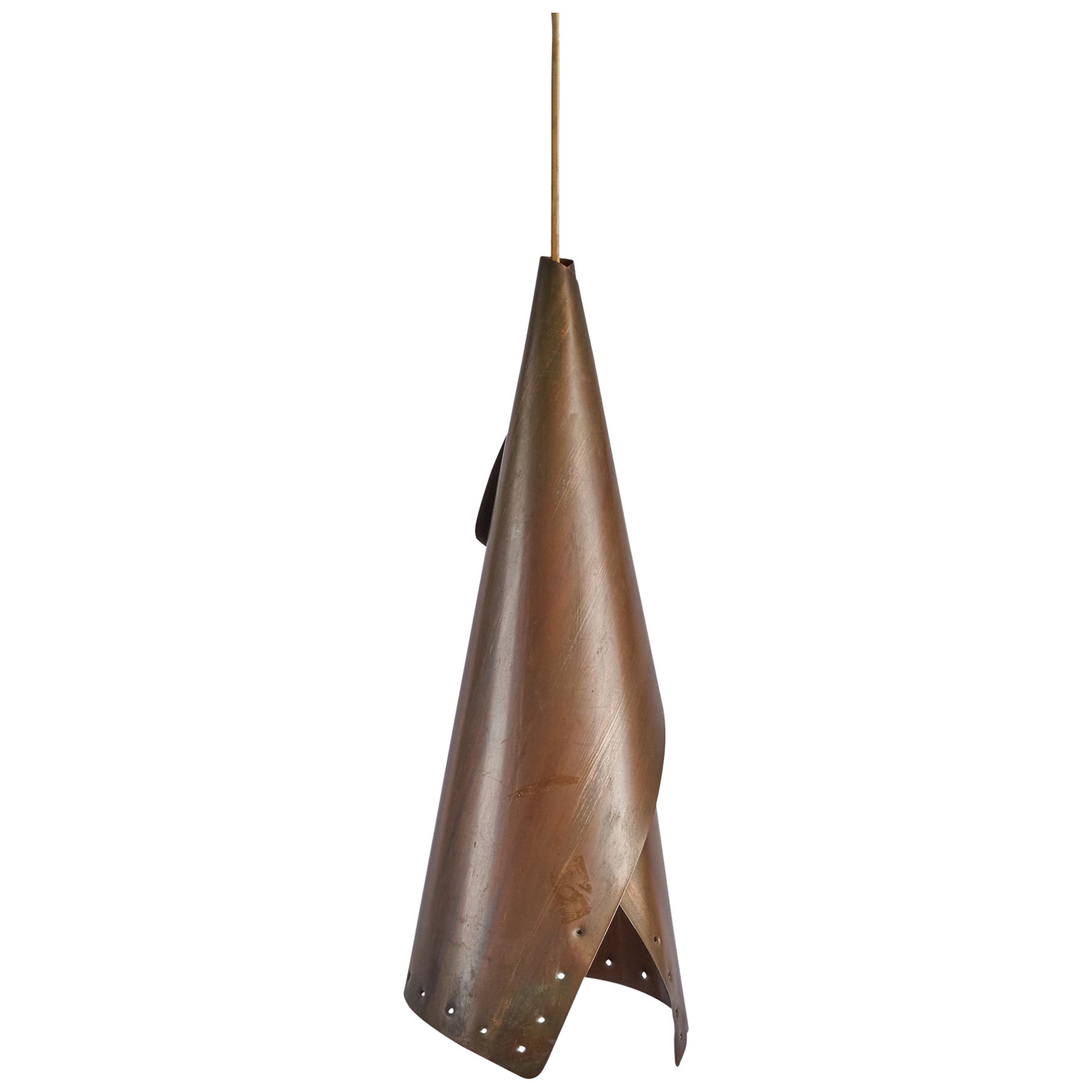Designer svedese, lampada a sospensione, rame, Svezia, anni '60