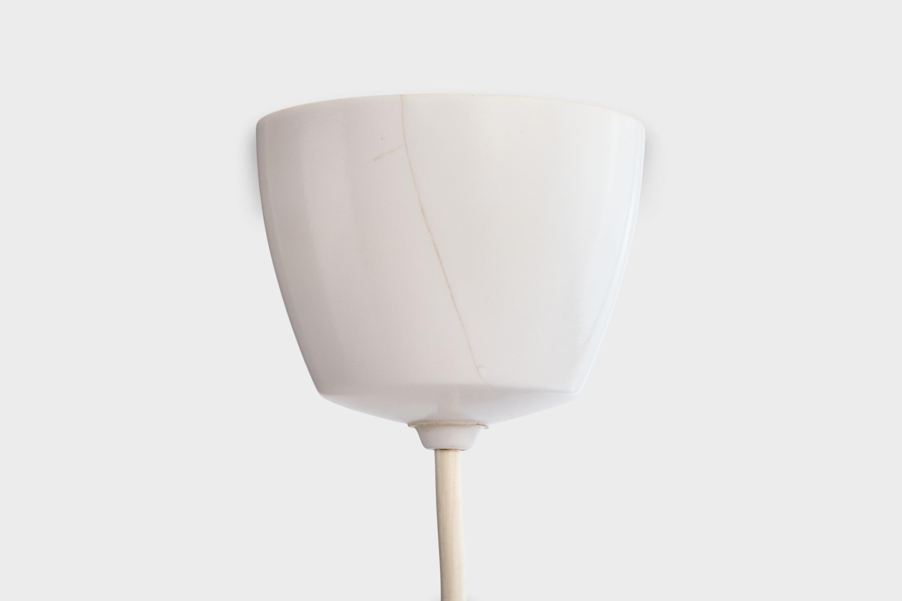 Mid-Century Modern Swedish Designer, Pendant Light, Cord, Teak, Sweden, 1960s For Sale
