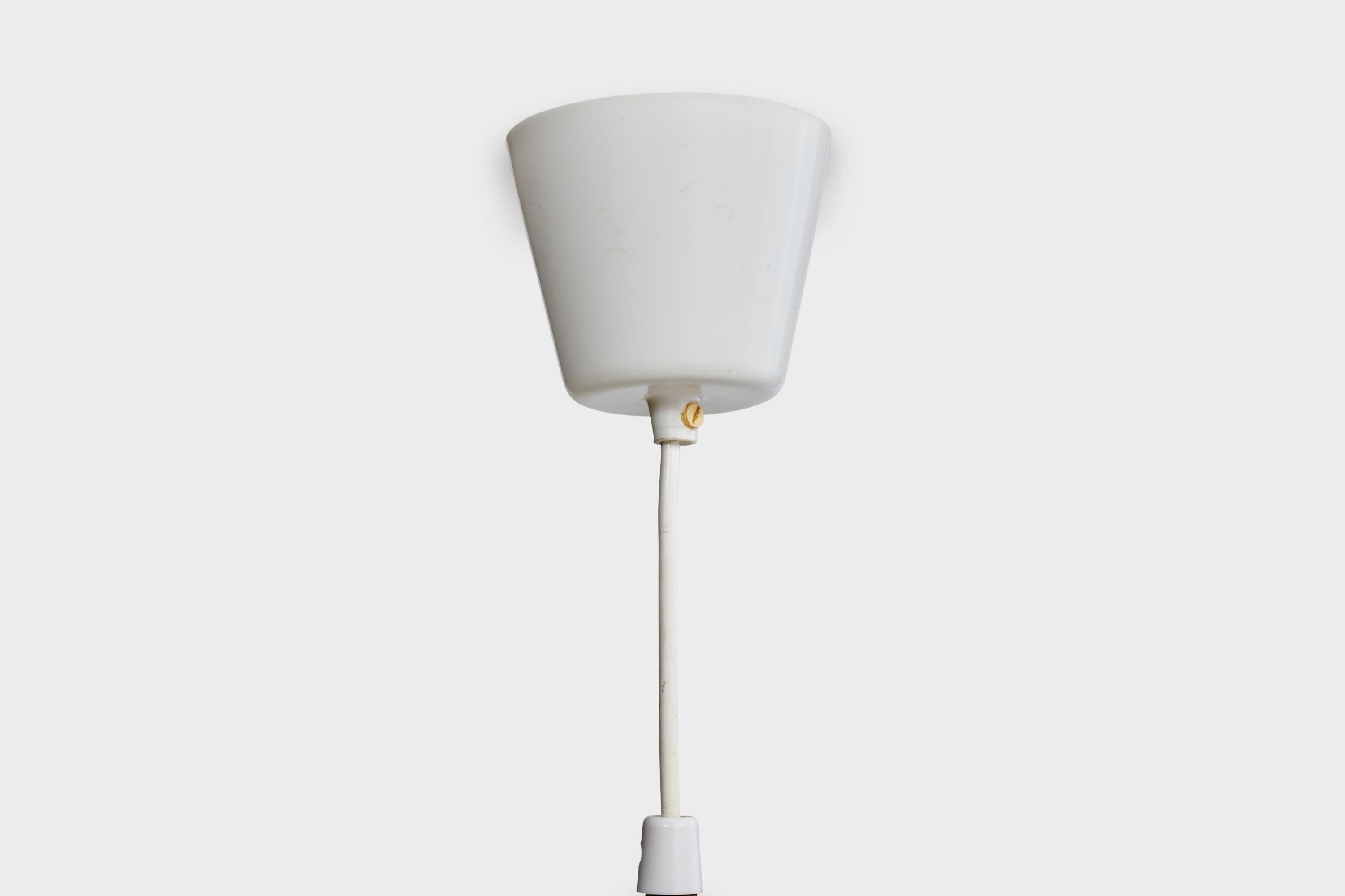 Designer svedese, lampada a sospensione, tessuto, ottone, Svezia, anni '60 in vendita 2