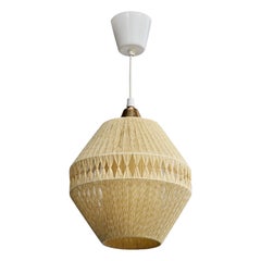 Designer svedese, lampada a sospensione, tessuto, ottone, Svezia, anni '60