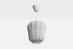 Swedish Designer, Pendant Light, Fabric, Metal, Sweden, 1950s