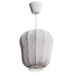 Swedish Designer, Pendant Light, Fabric, Metal, Sweden, 1950s
