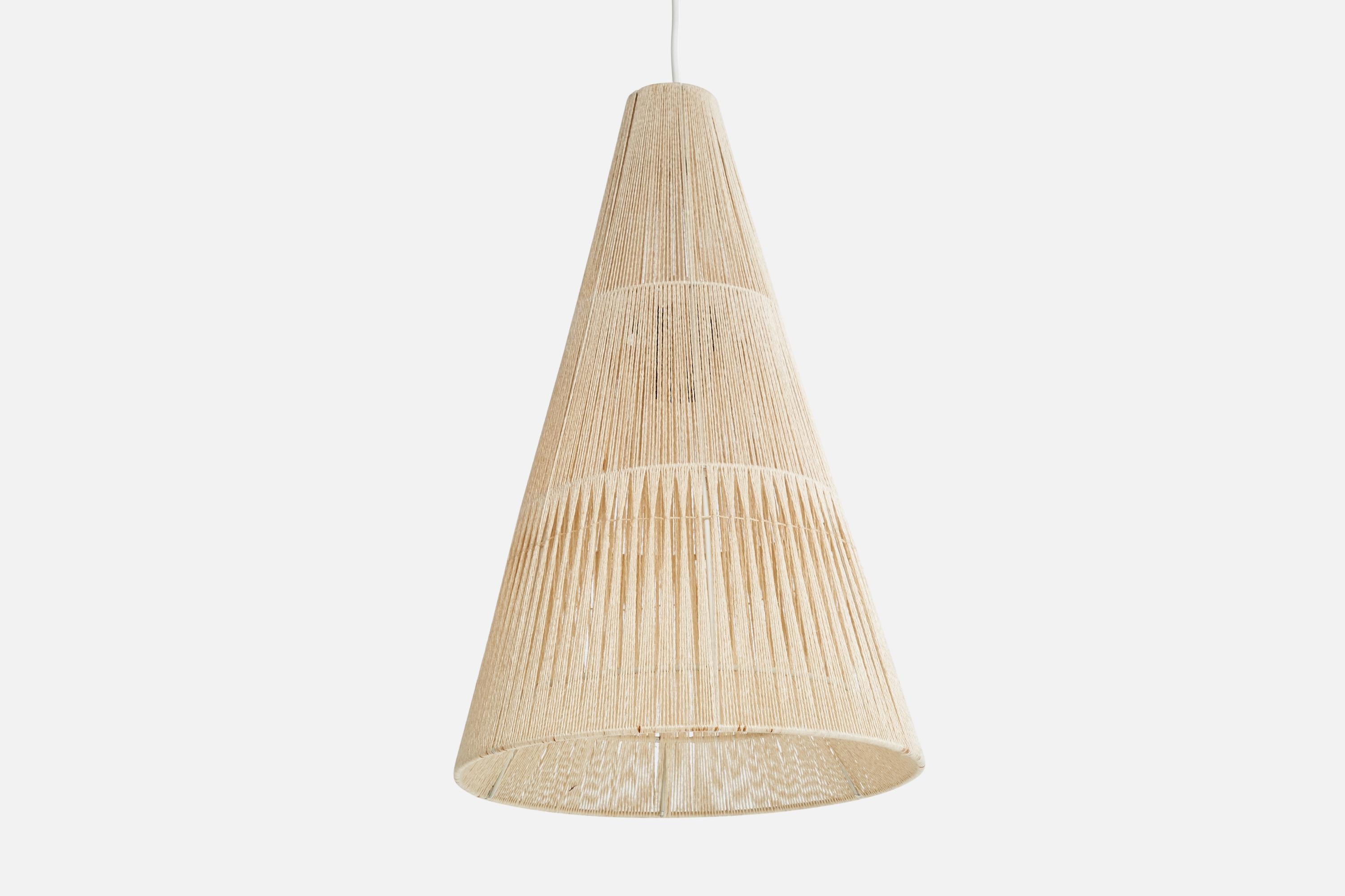 Swedish Designer, Pendant Light, Fabric, Metal, Sweden, 1960s For Sale 1