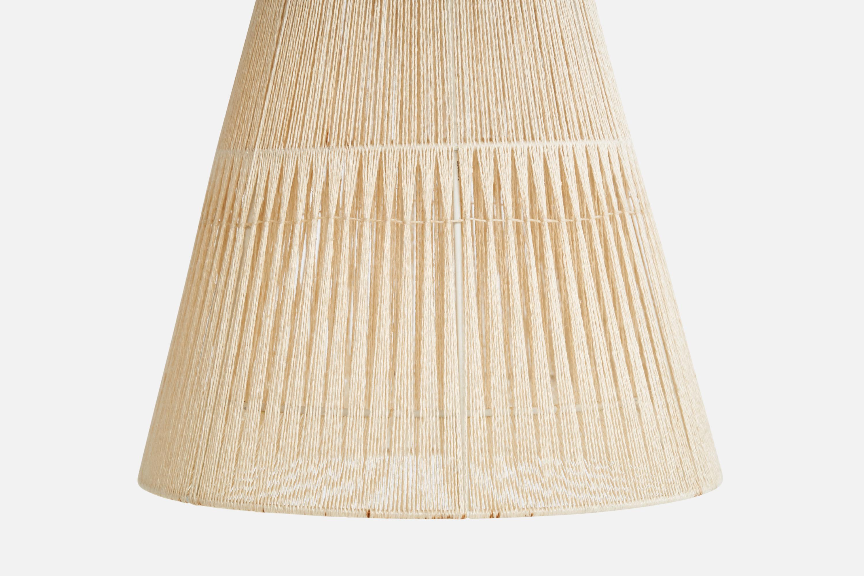 Swedish Designer, Pendant Light, Fabric, Metal, Sweden, 1960s For Sale 3