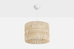 Swedish Designer, Pendant Light, Fabric String, Glass, Sweden, 1960s
