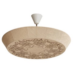 Vintage Swedish Designer, Pendant Light, Fabric, Sweden, 1940s