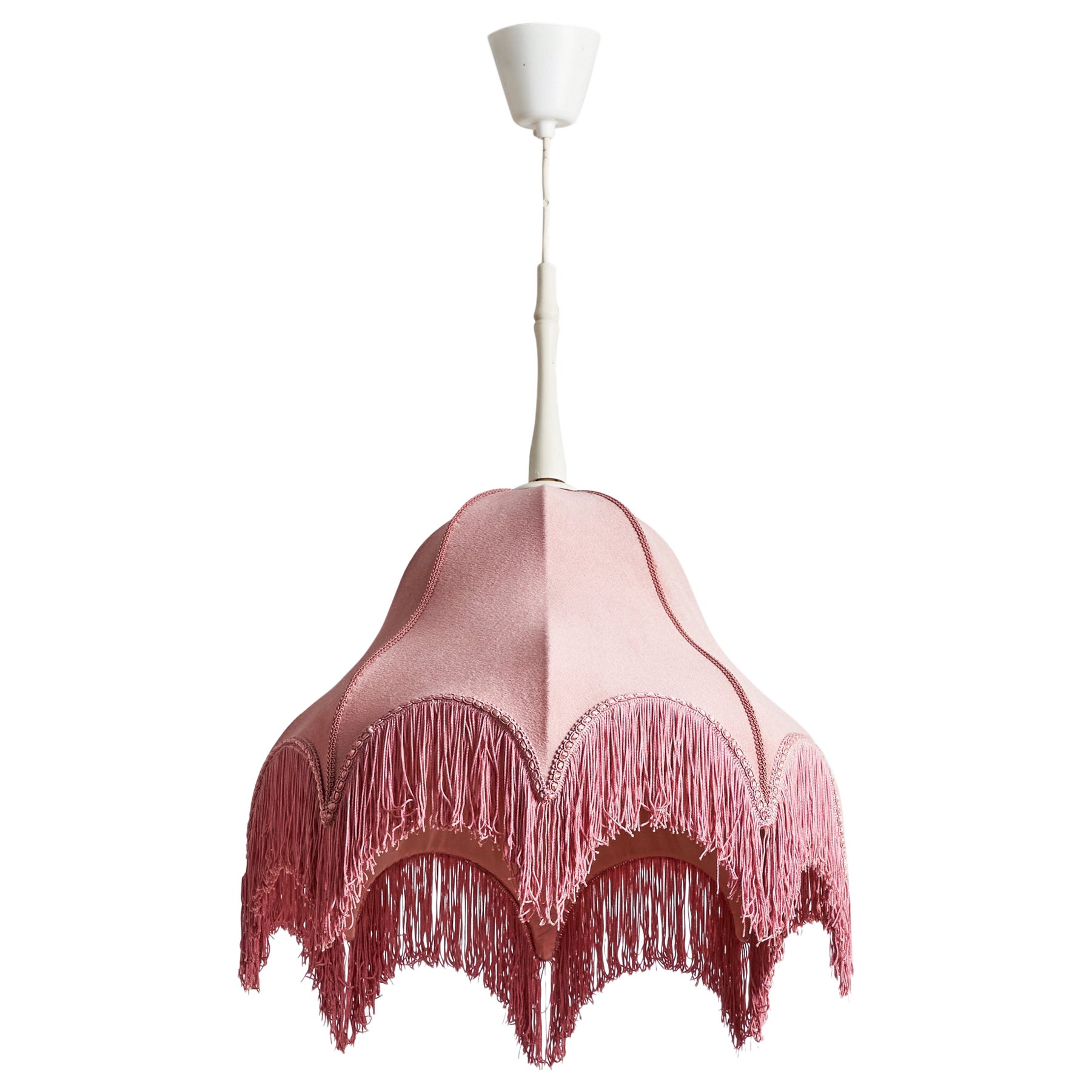 Swedish Designer, Pendant Light, Fabric, Sweden, 1940s For Sale