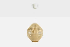 Swedish Designer, Pendant Light, Fabric, Sweden, 1960s