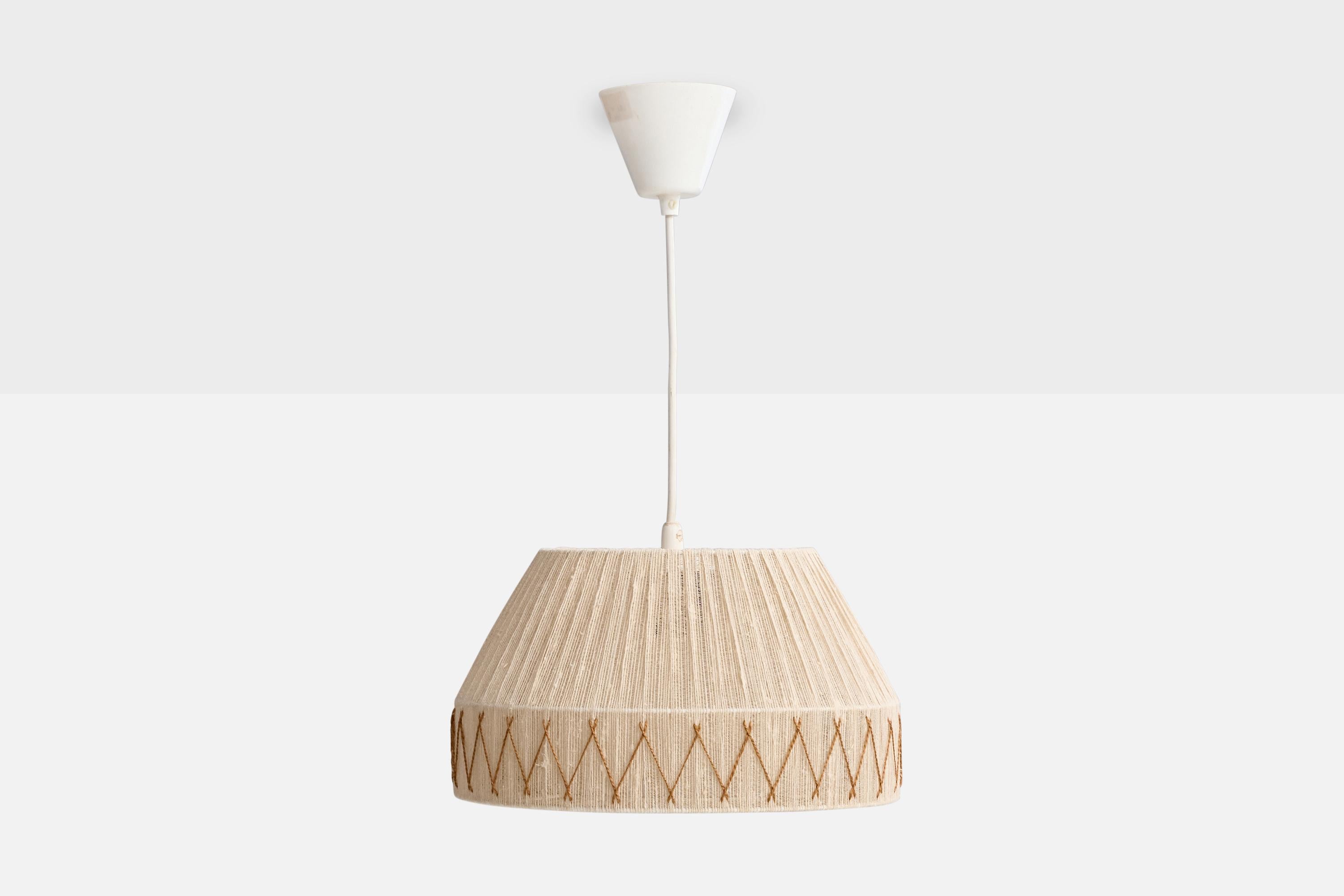 Mid-Century Modern Designer suédois, lampe suspendue, tissu, Suède, années 1960 en vente