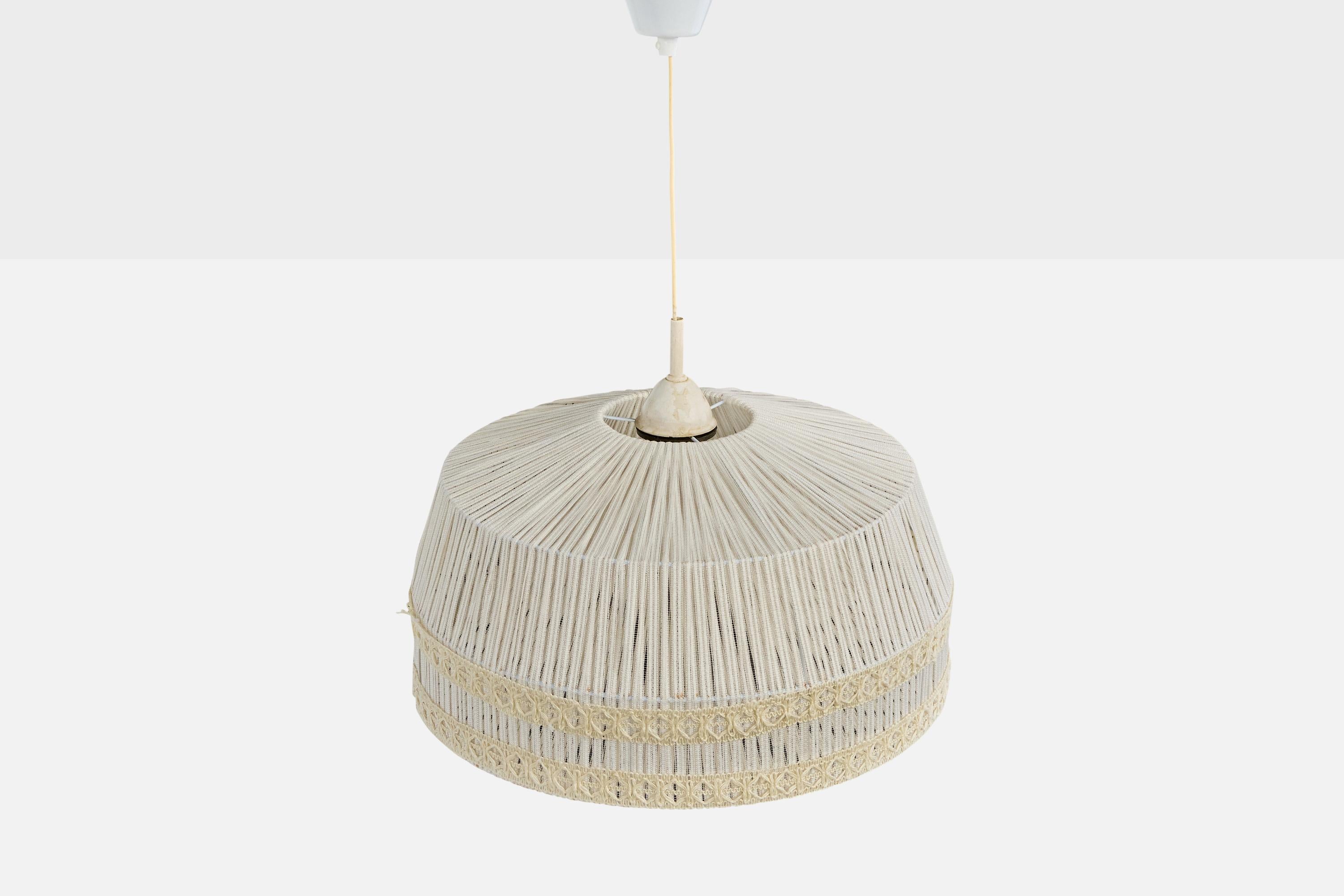 Suédois Designer suédois, lampe suspendue, tissu, Suède, années 1960 en vente