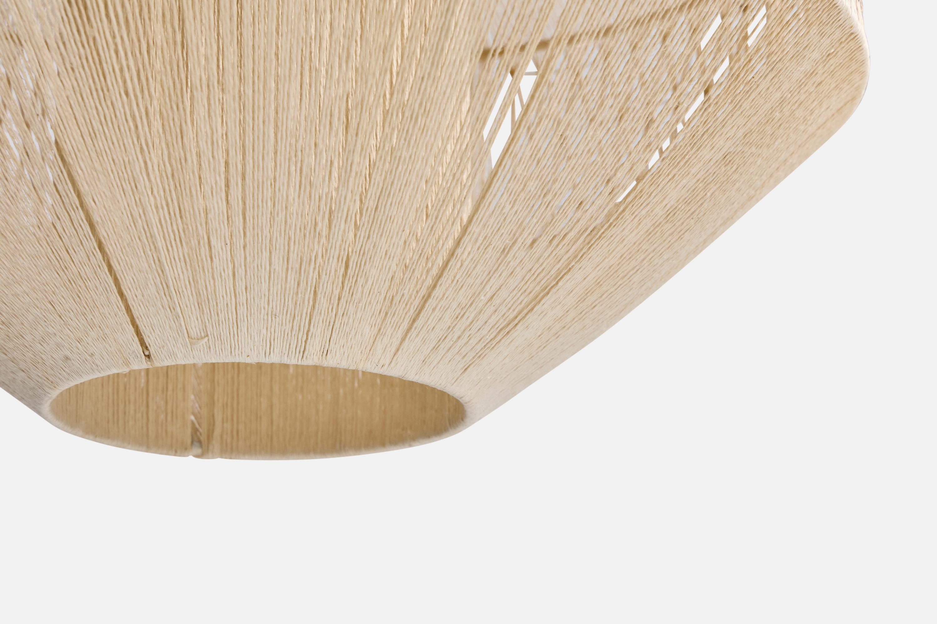 Designer suédois, lampe suspendue, tissu, Suède, années 1960 Bon état - En vente à High Point, NC