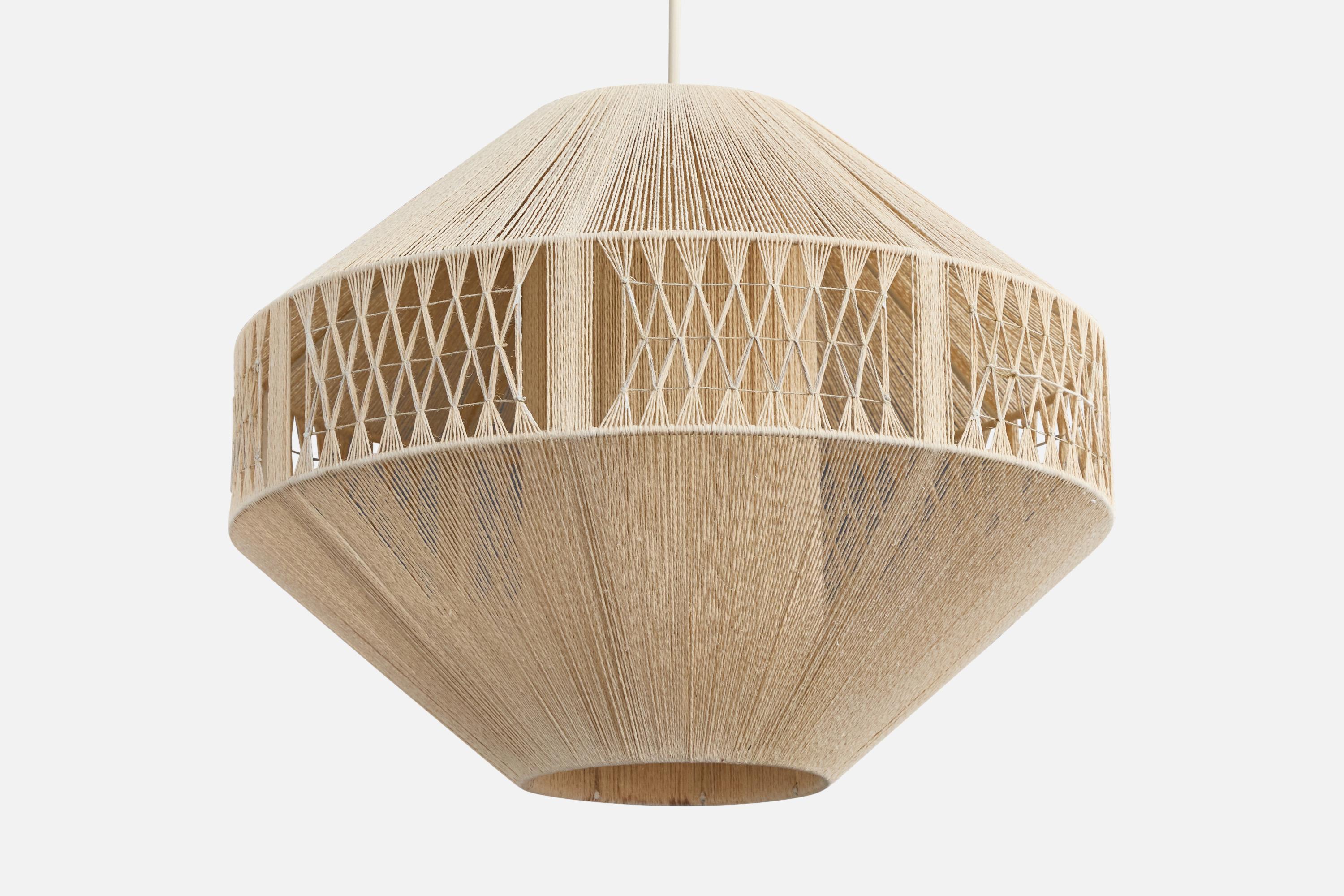 Designer suédois, lampe suspendue, tissu, Suède, années 1960 Bon état - En vente à High Point, NC