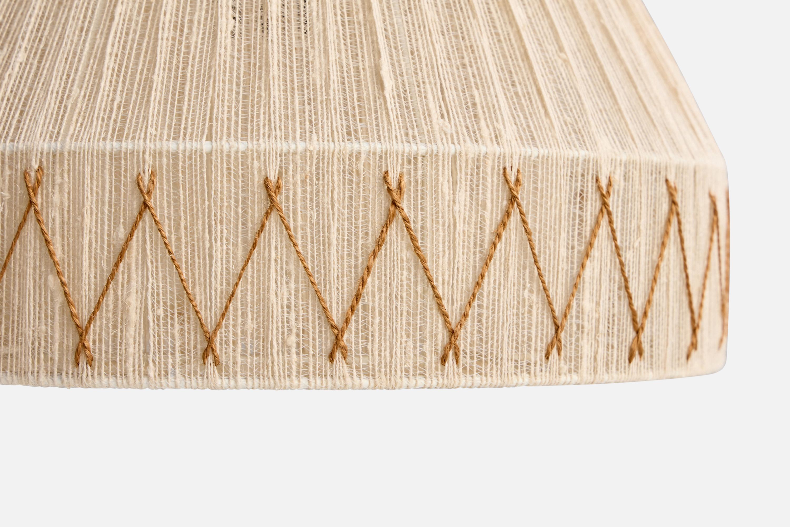 Milieu du XXe siècle Designer suédois, lampe suspendue, tissu, Suède, années 1960 en vente