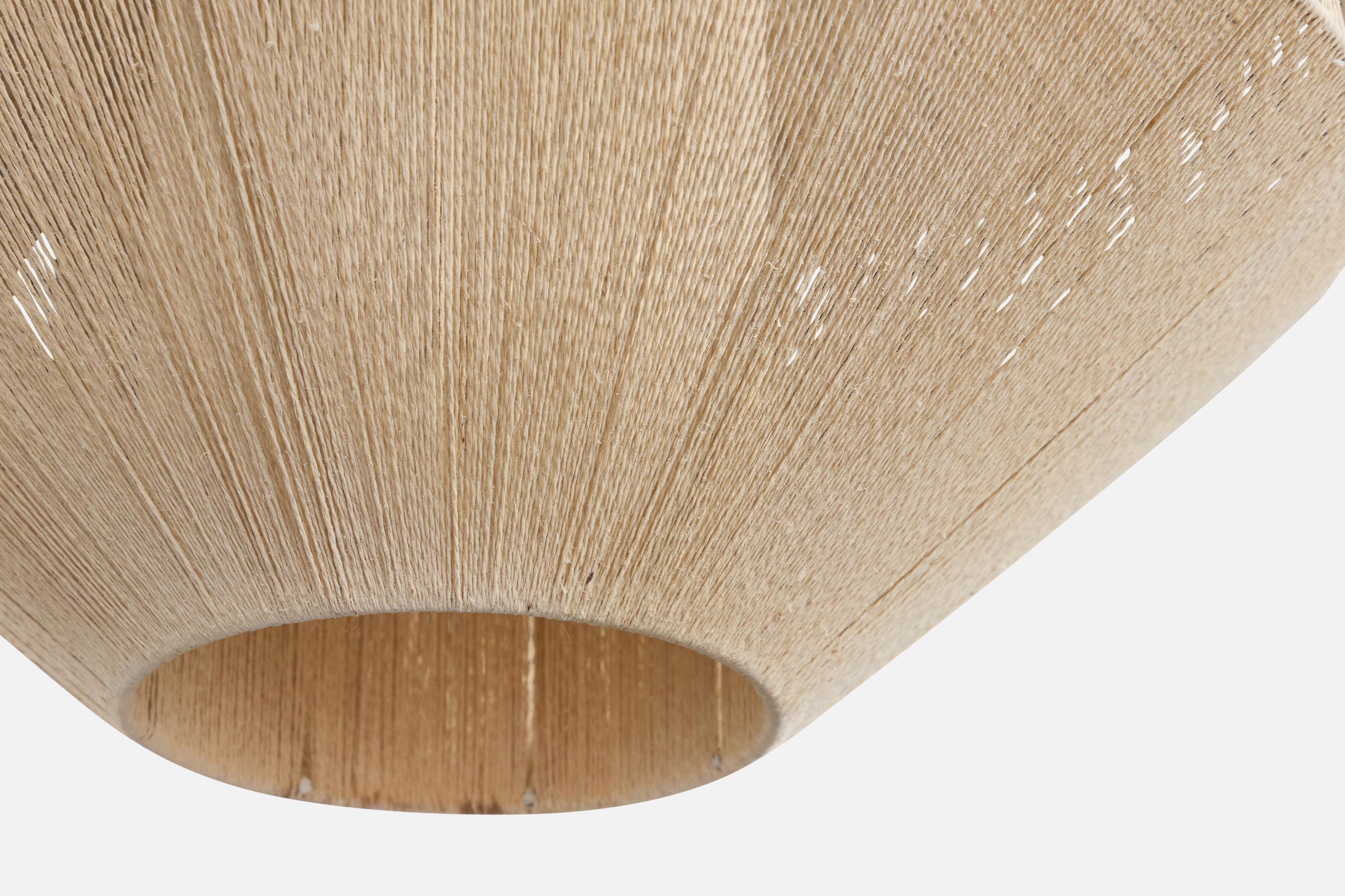 Milieu du XXe siècle Designer suédois, lampe suspendue, tissu, Suède, années 1960 en vente