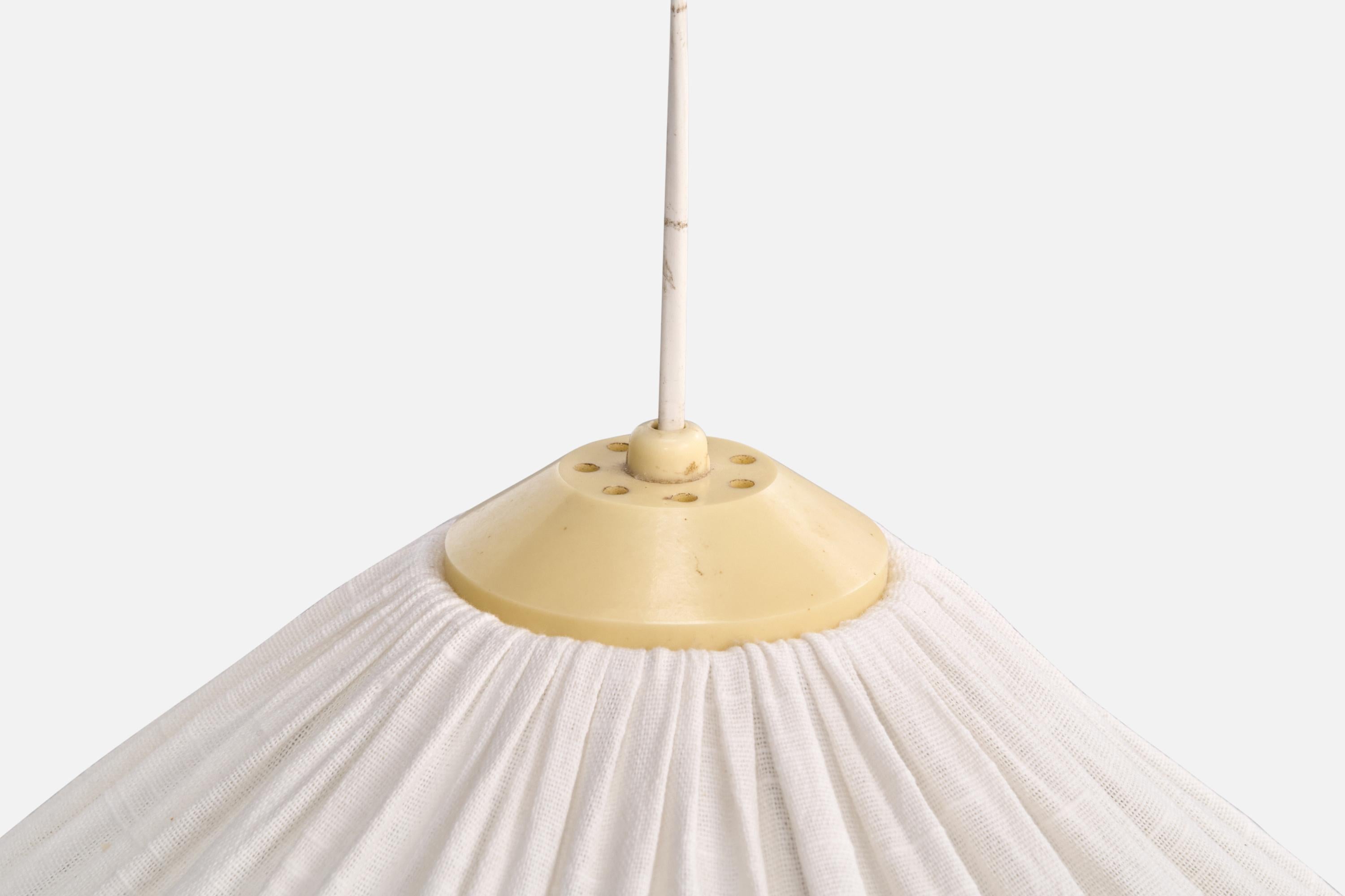 Schwedische Designerin, Pendelleuchte, Stoff, Schweden, 1960er Jahre im Angebot 4