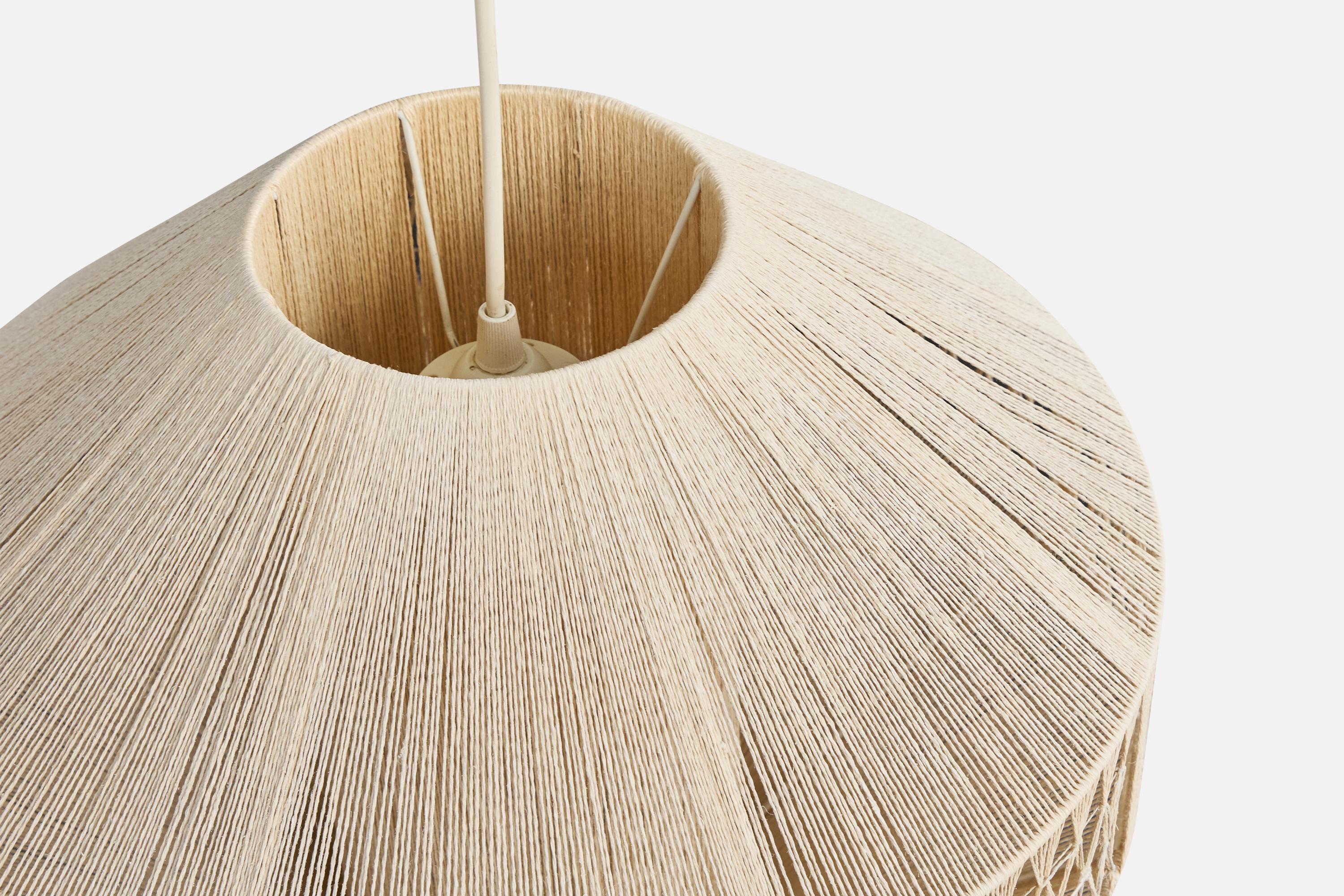 Designer suédois, lampe suspendue, tissu, Suède, années 1960 en vente 1