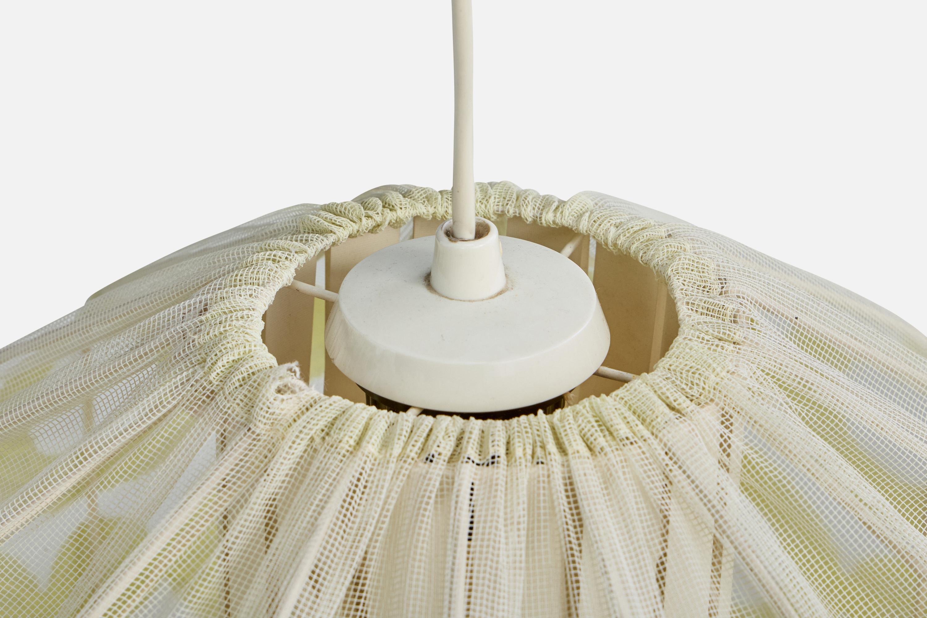 Designer svedese, lampada a sospensione, tessuto, Svezia, anni '1960 in vendita 1