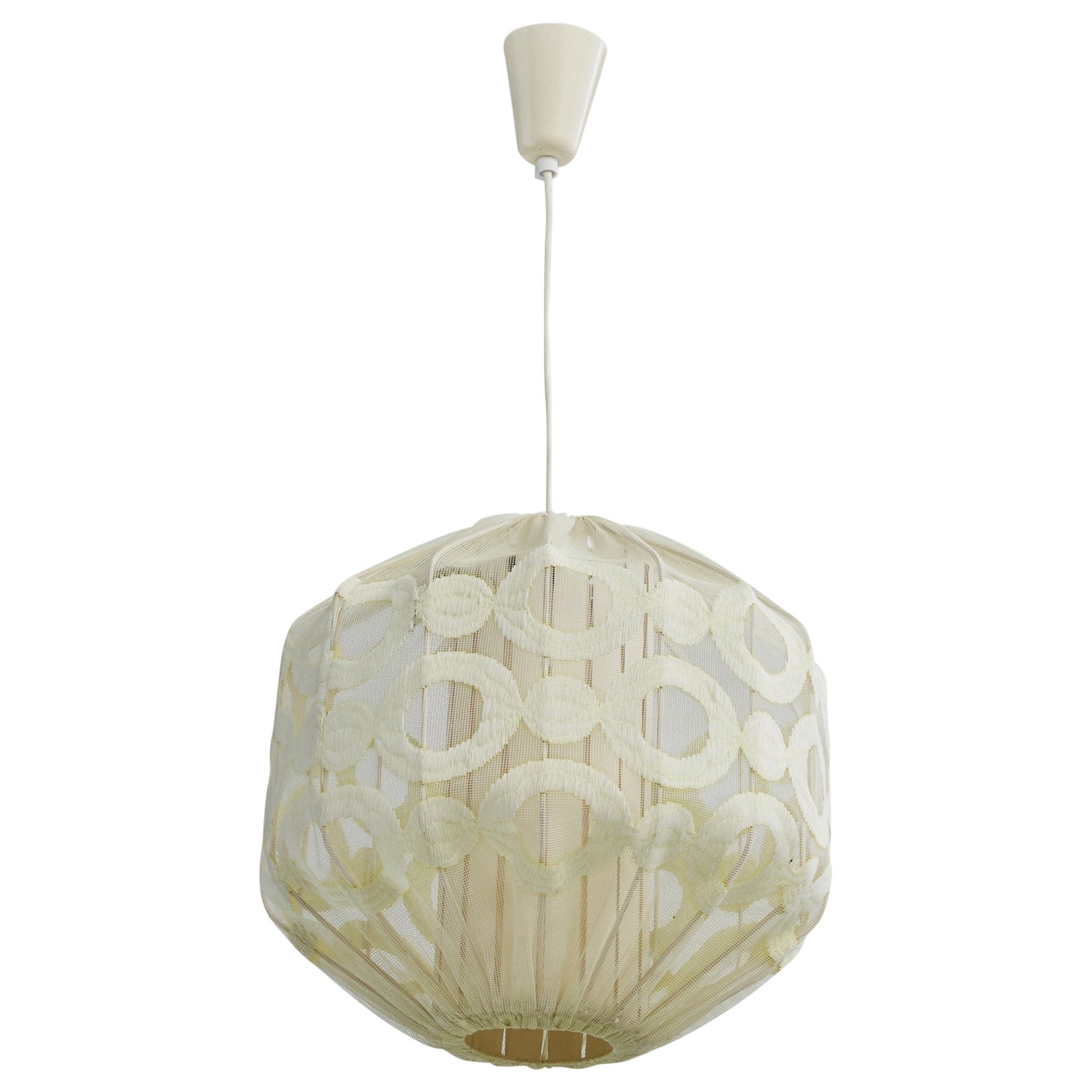 Swedish Designer, Pendant Light, Fabric, Sweden, 1960s