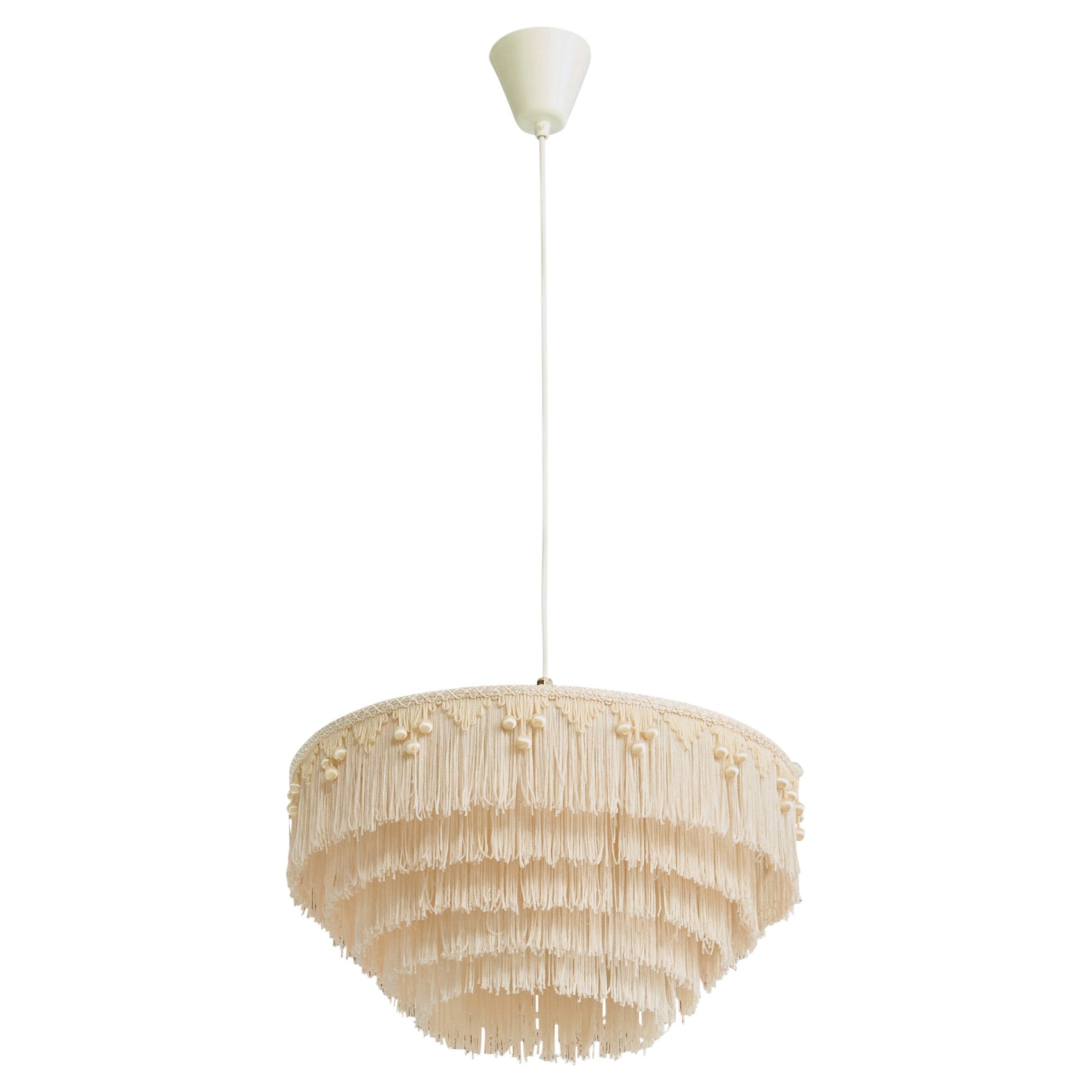 Swedish Designer, Pendant Light, Fabric, Sweden, 1960s