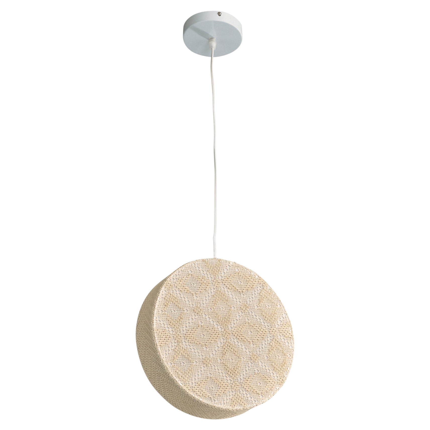 Swedish Designer, Pendant Light, Fabric, Sweden, 1960s For Sale