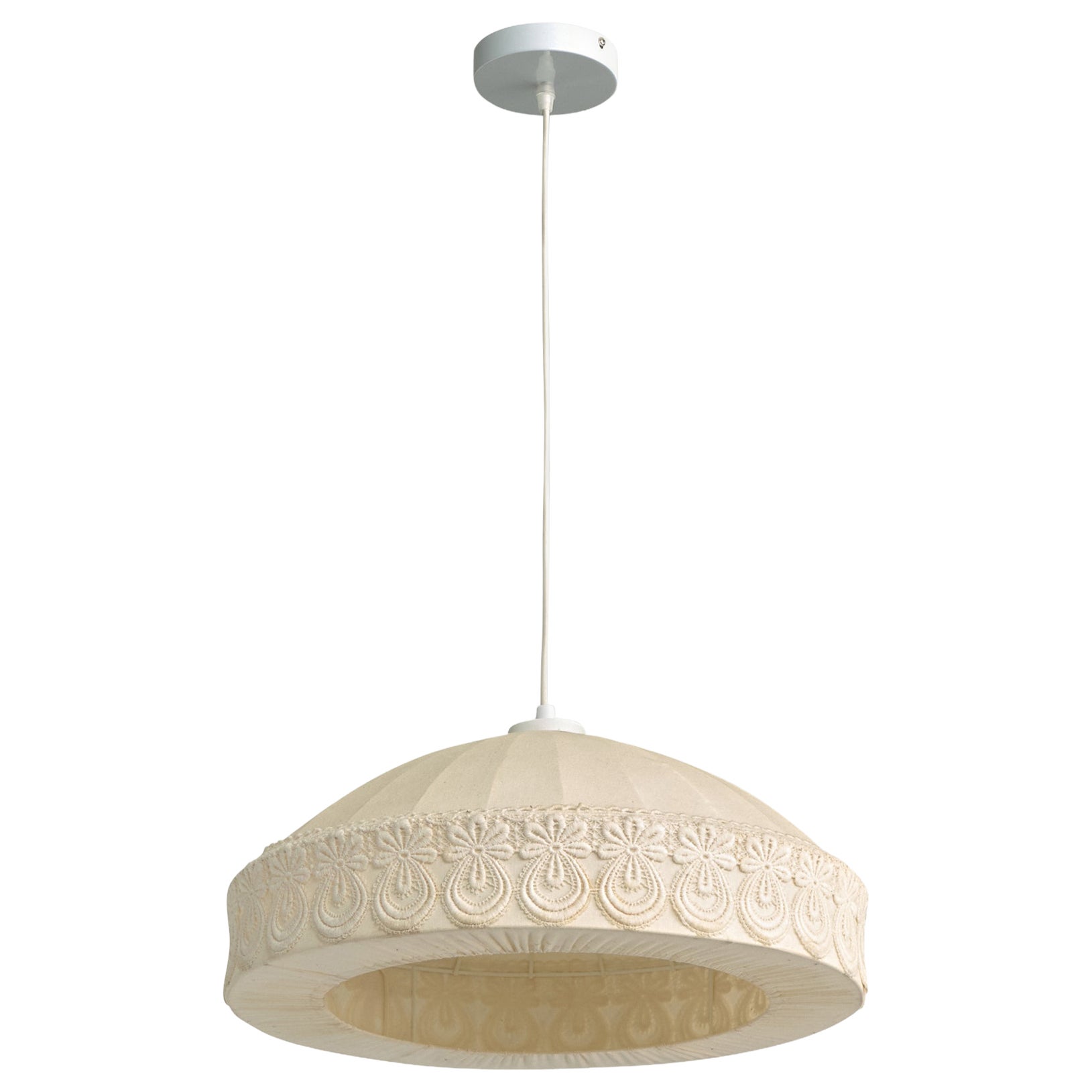 Swedish Designer, Pendant Light, Fabric, Sweden, 1960s