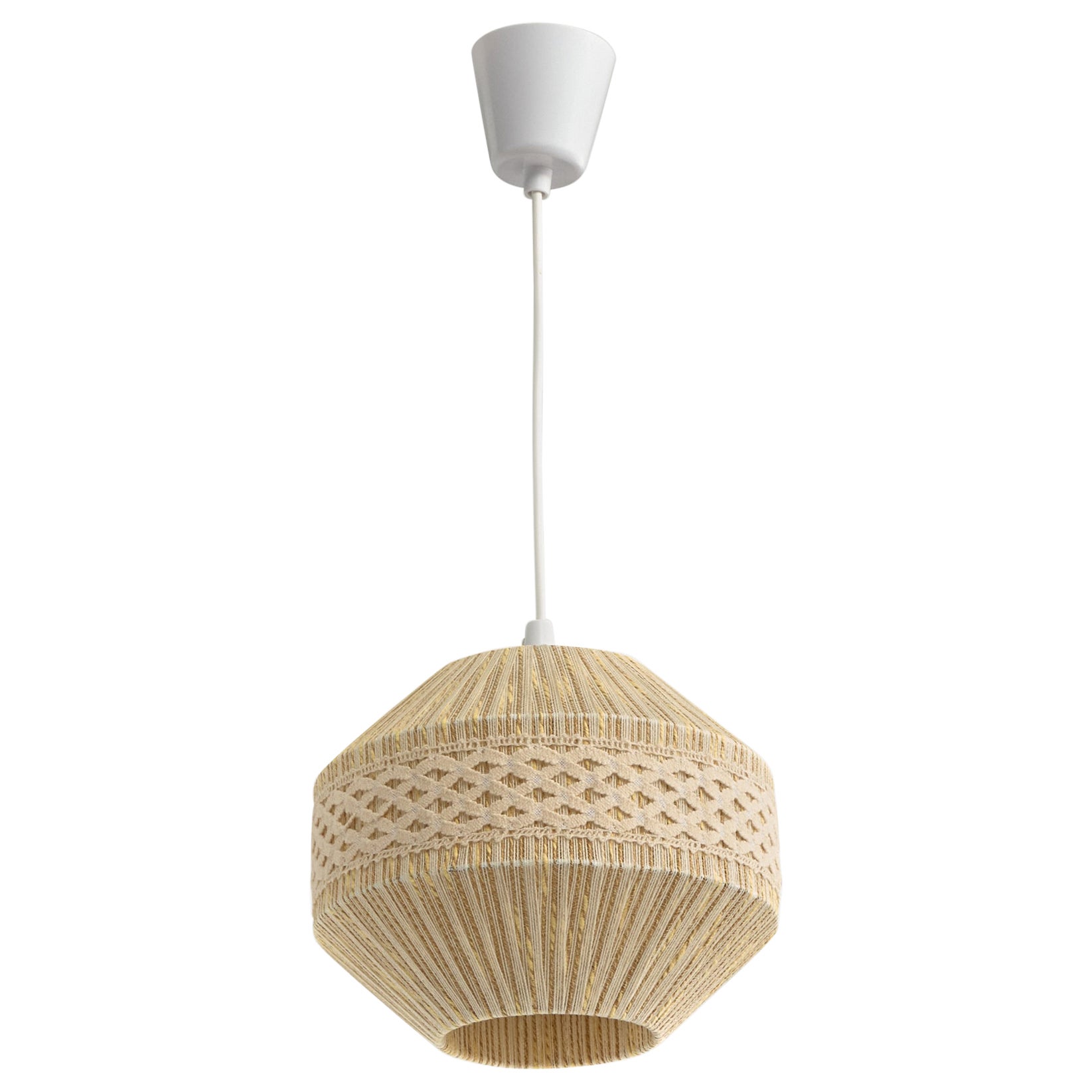 Swedish Designer, Pendant Light, Fabric, Sweden, 1960s