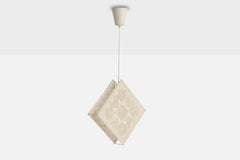Swedish Designer, Pendant Light, Fabric, Sweden, 1970s