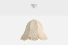 Swedish Designer, Pendant Light, Fabric, Sweden, 1970s